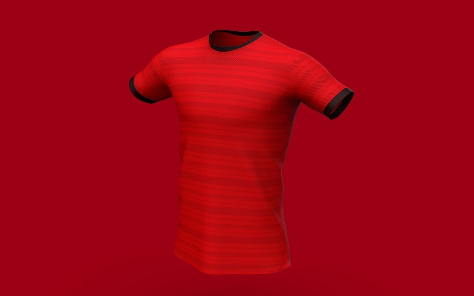 Male Jersey Template - football T shirt and shorts -with manikin 3D model_2