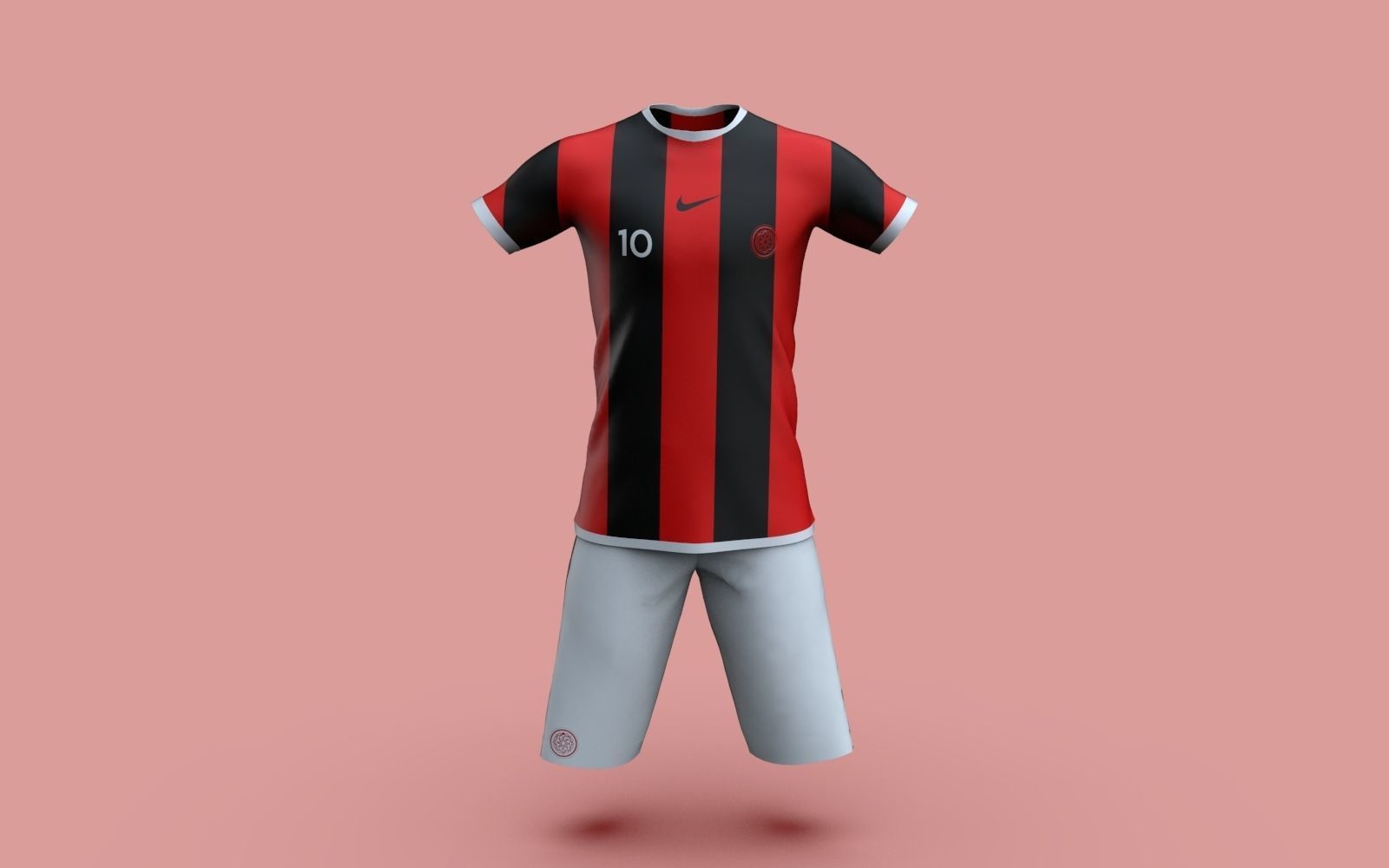 Male Jersey Template - football T shirt and shorts -with manikin 3D model_25