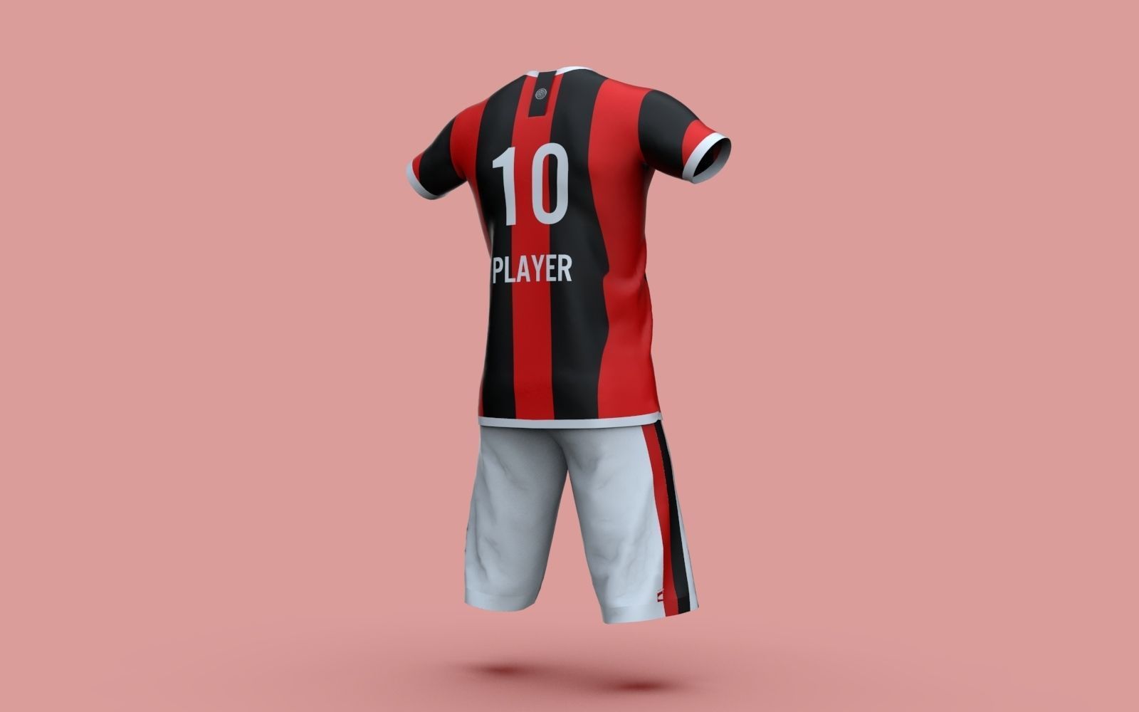 Male Jersey Template - football T shirt and shorts -with manikin 3D model_27