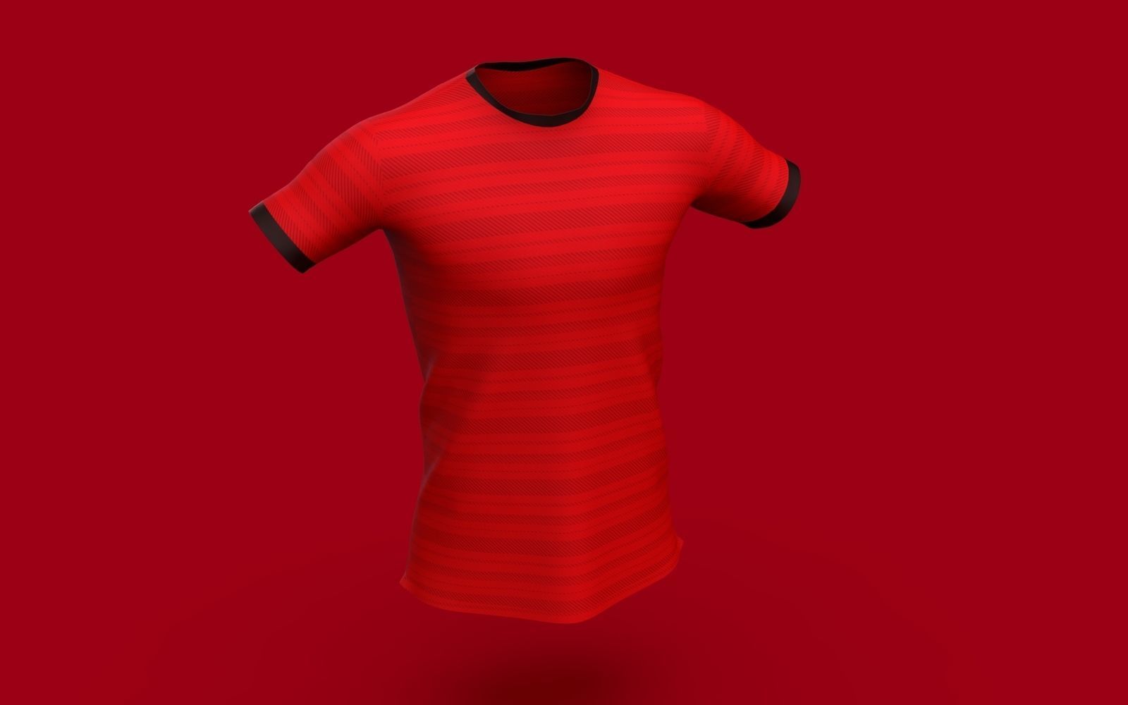 Male Jersey Template - football T shirt and shorts -with manikin 3D model_3
