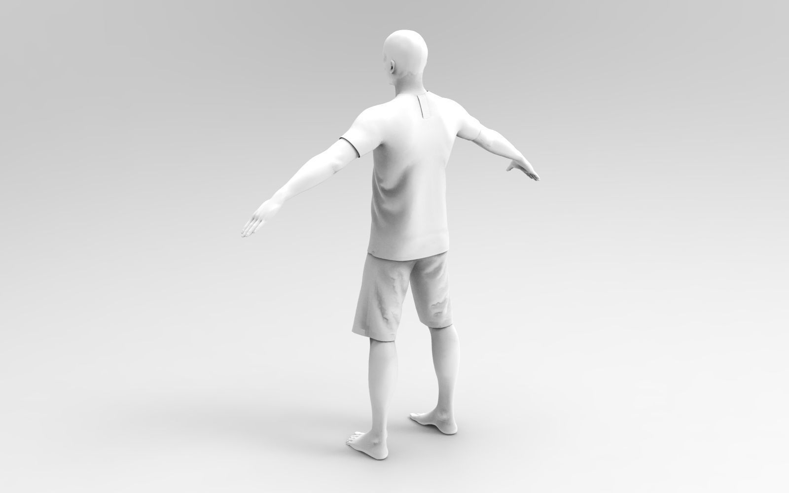 Male Jersey Template - football T shirt and shorts -with manikin 3D model_33