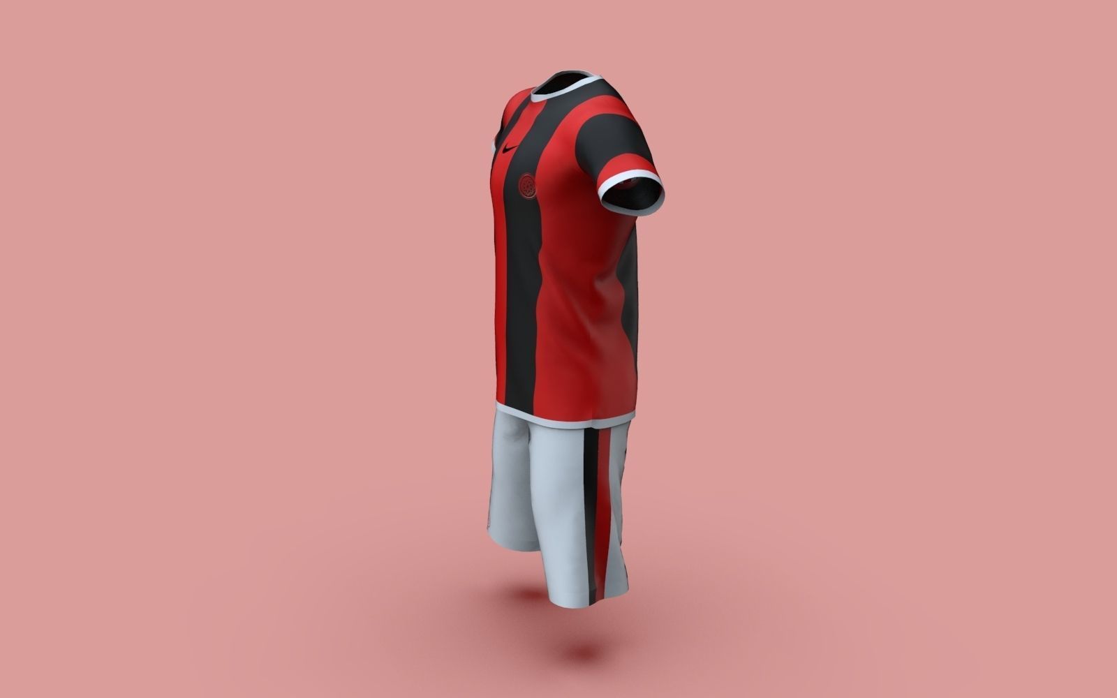 Male Jersey Template - football T shirt and shorts -with manikin 3D model_29