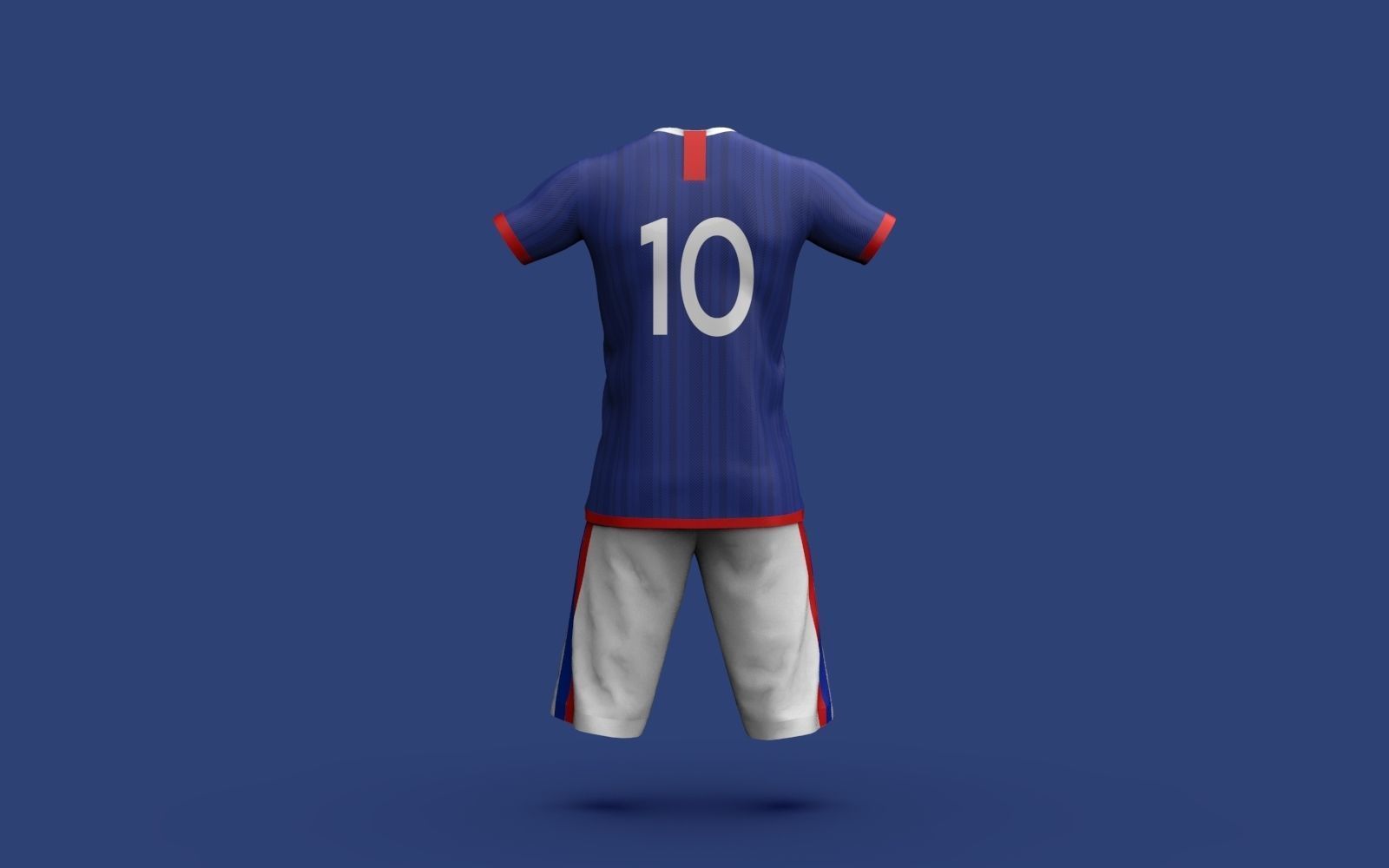 Male Jersey Template - football T shirt and shorts -with manikin 3D model_7