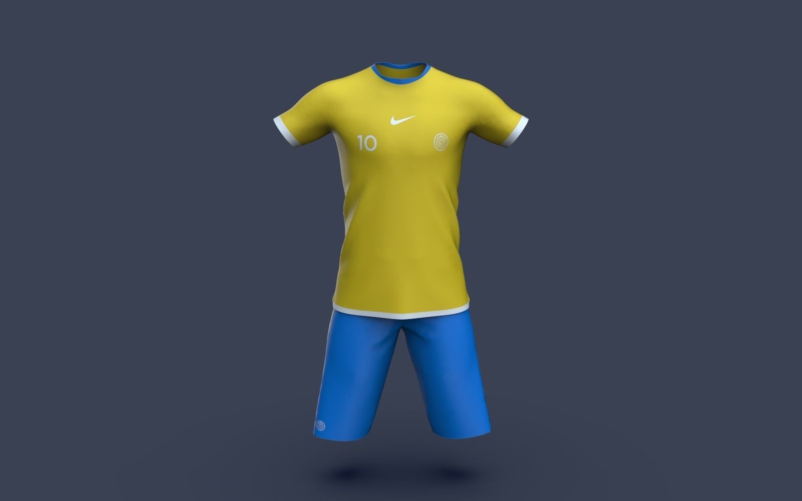 Male Jersey Template - football T shirt and shorts -with manikin 3D model_22