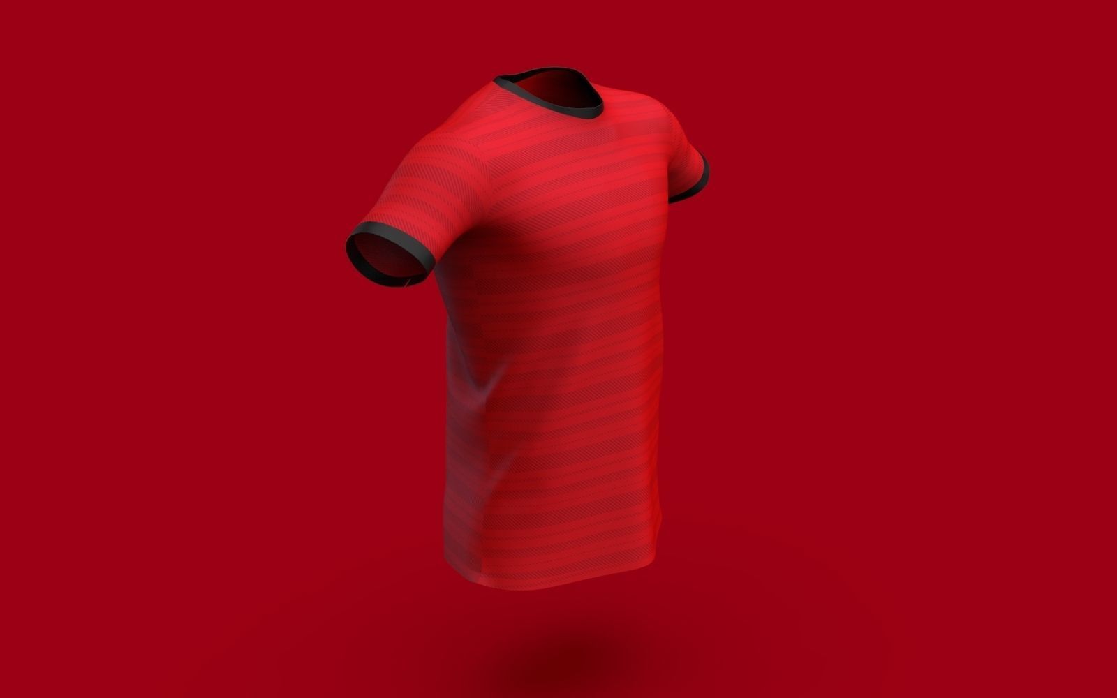 Male Jersey Template - football T shirt and shorts -with manikin 3D model_1
