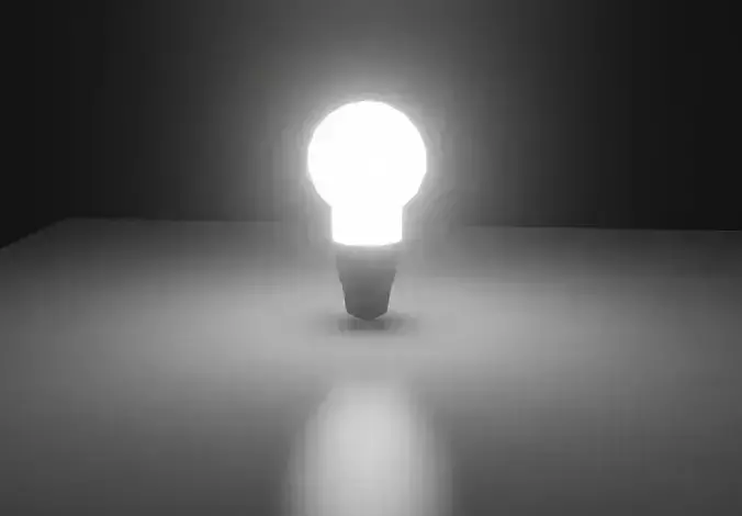 Low Poly Light Bulb  Low-poly 3D model