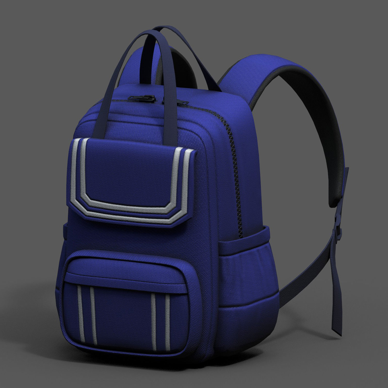 Backpack Camping bag baggage pockets  Low-poly 3D model_1