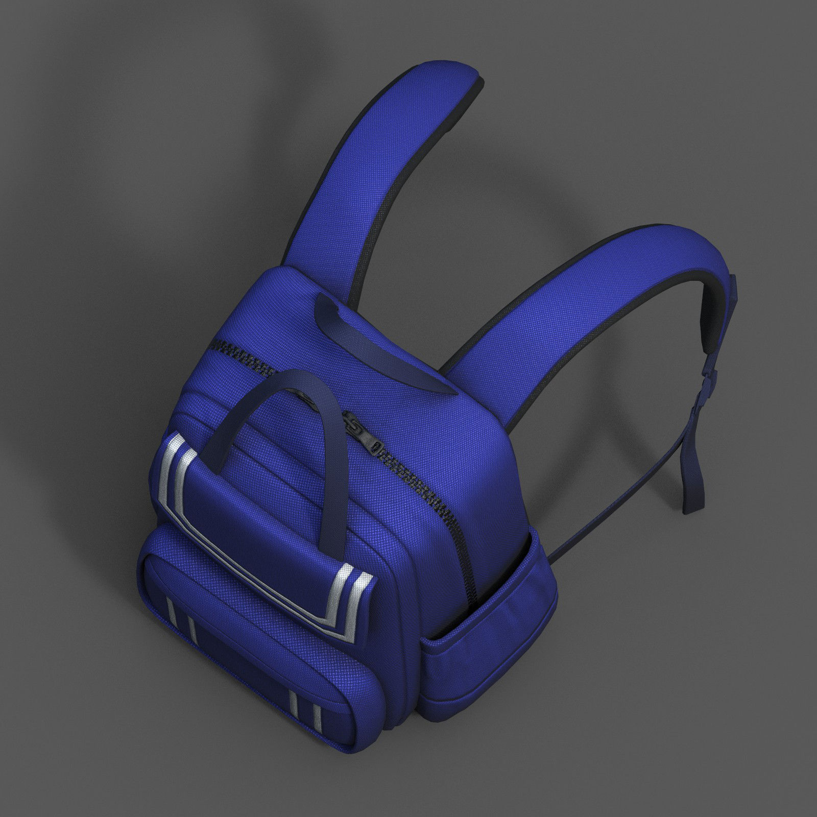 Backpack Camping bag baggage pockets  Low-poly 3D model_10