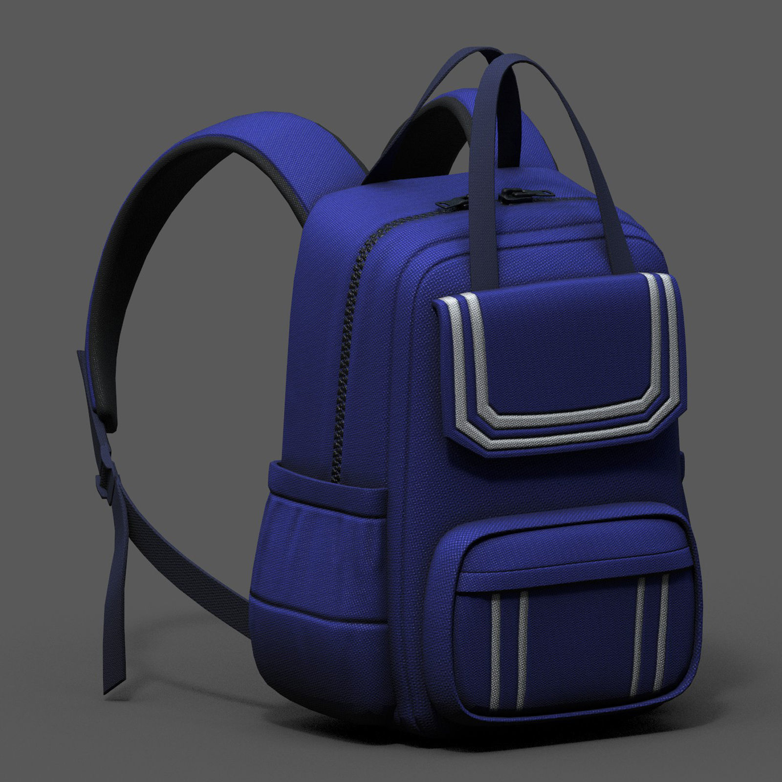 Backpack Camping bag baggage pockets  Low-poly 3D model_3