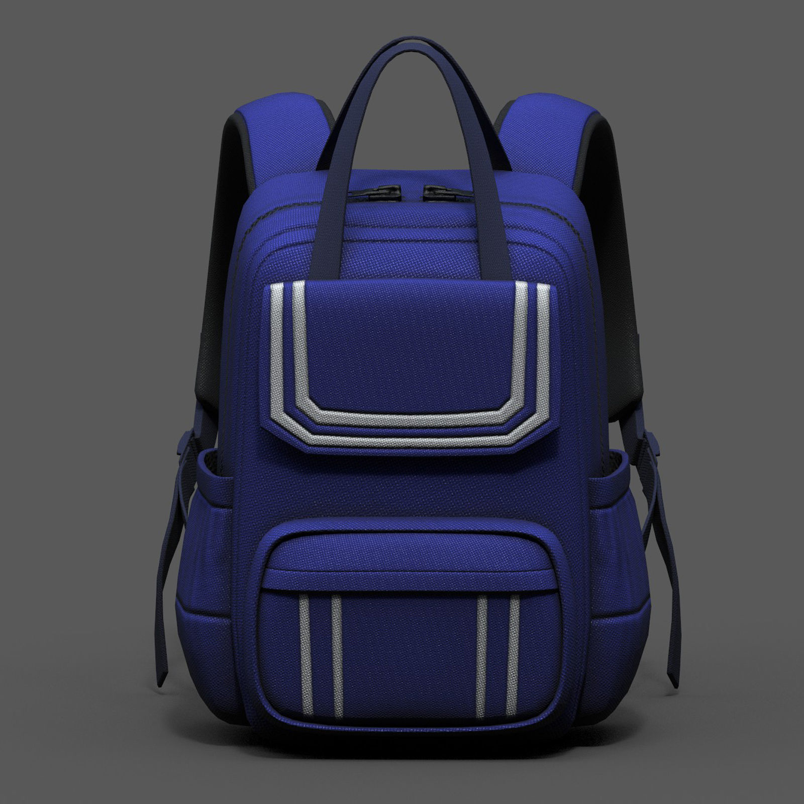 Backpack Camping bag baggage pockets  Low-poly 3D model_2