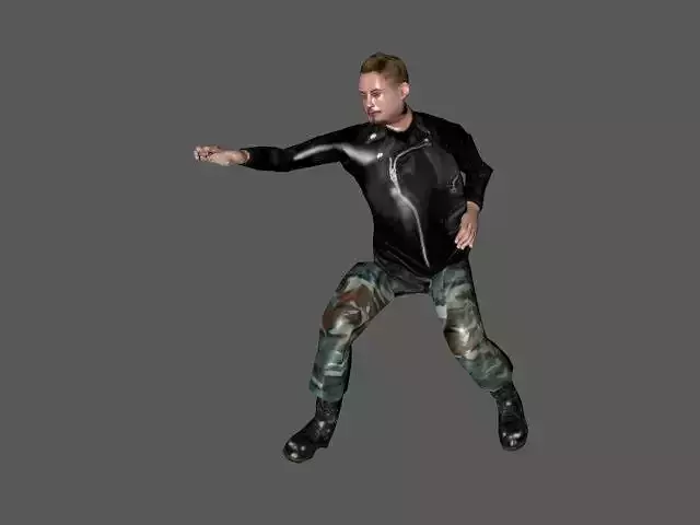 biker man in camouflage clothing