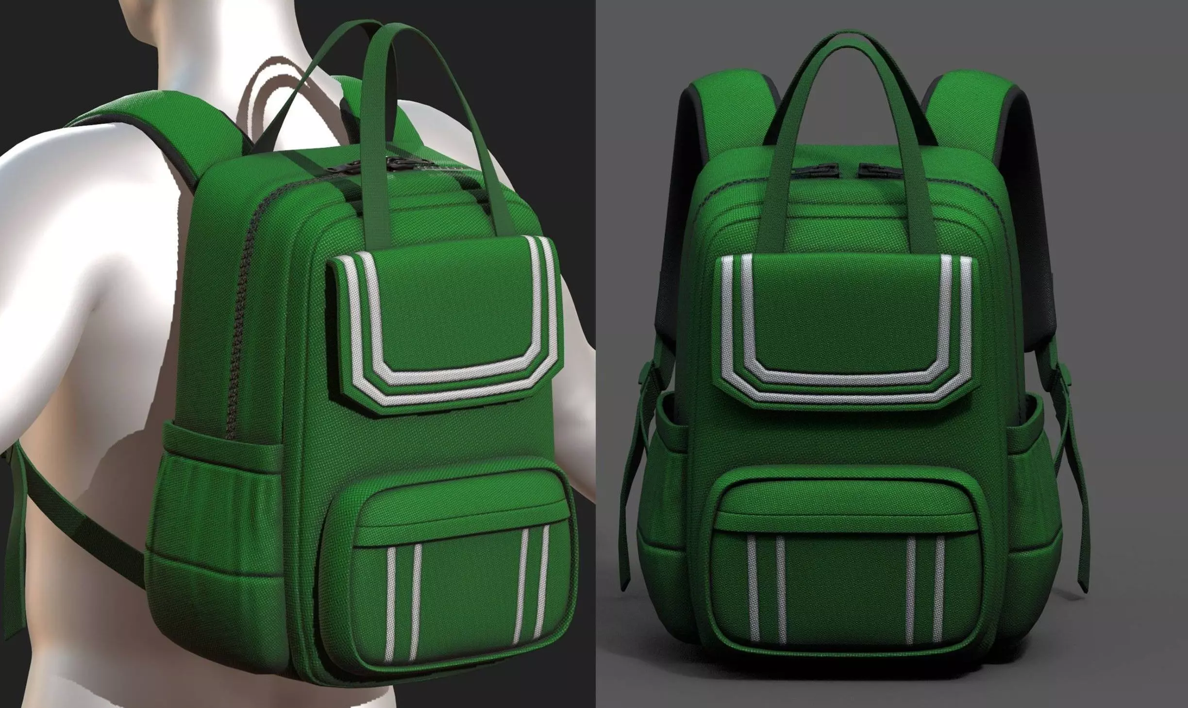 Backpack Camping Generic bag baggage  Low-poly 3D model_0