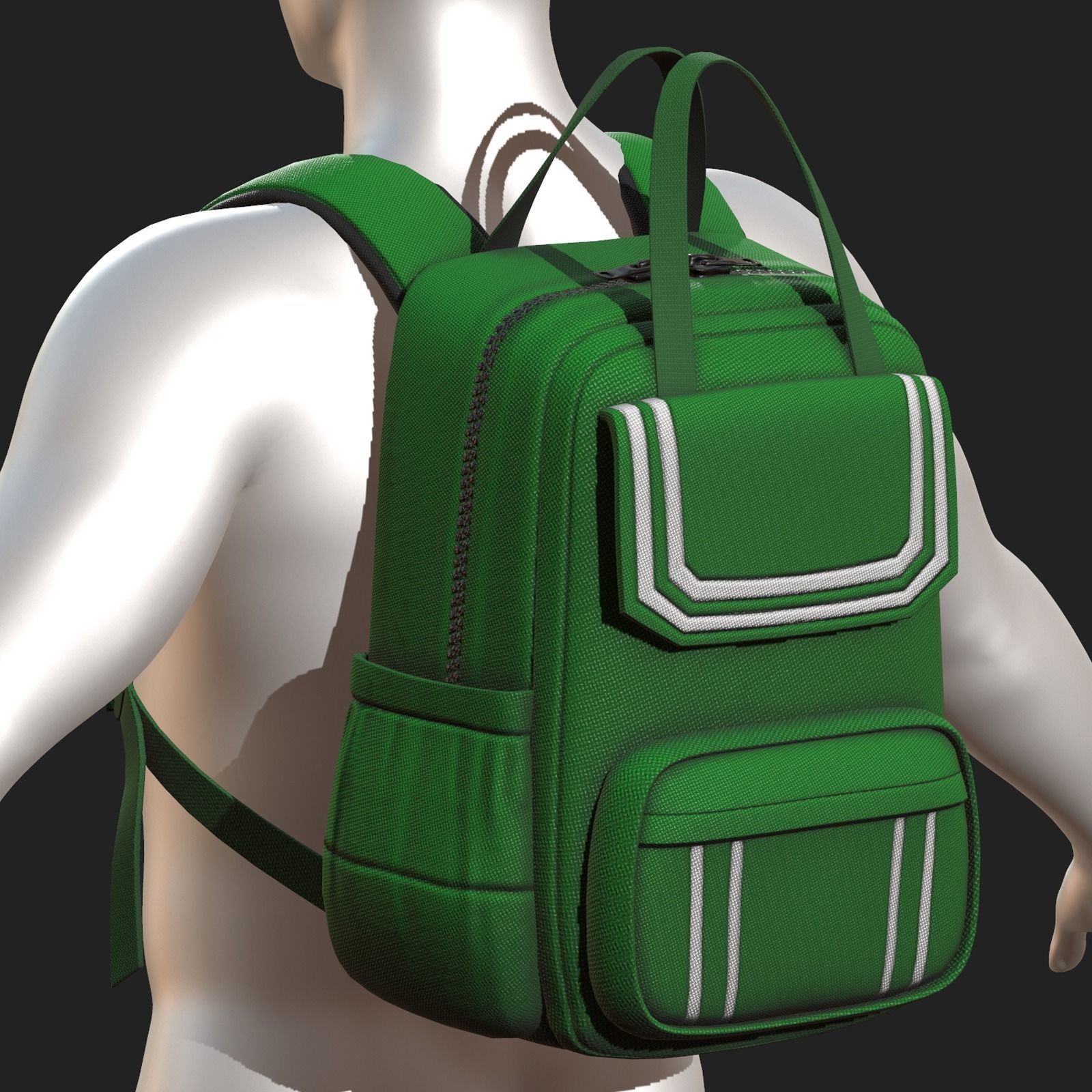 Backpack Camping Generic bag baggage  Low-poly 3D model_5