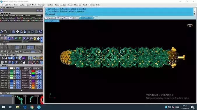 jewellery pipe in computer screen