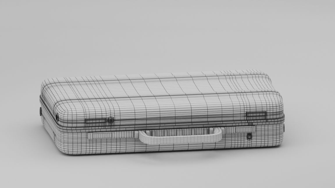 Metal Brief Case Low-poly 3D model_7