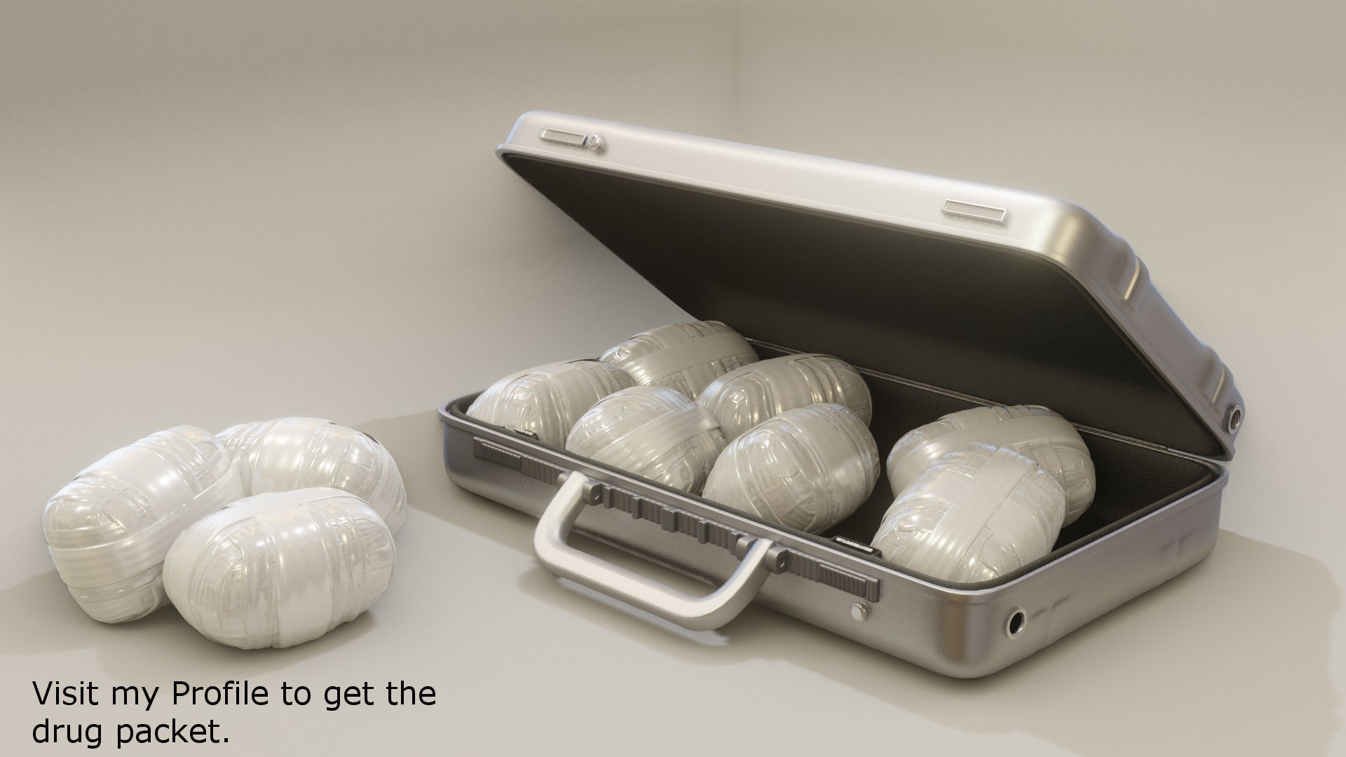 Metal Brief Case Low-poly 3D model_10