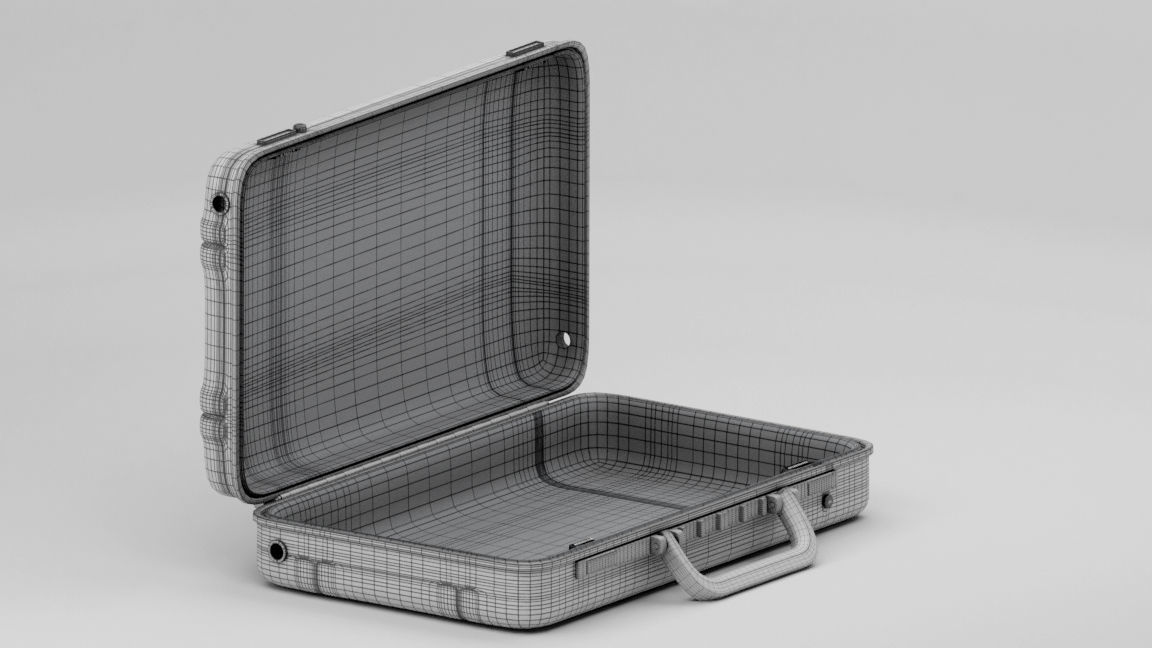Metal Brief Case Low-poly 3D model_3