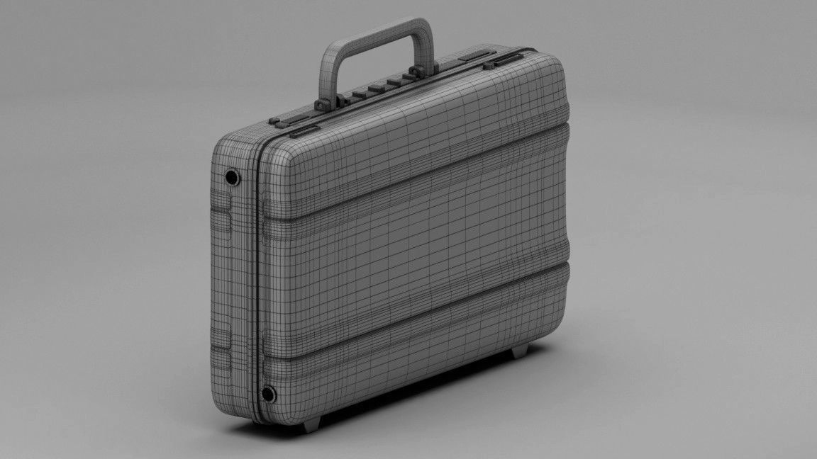 Metal Brief Case Low-poly 3D model_1