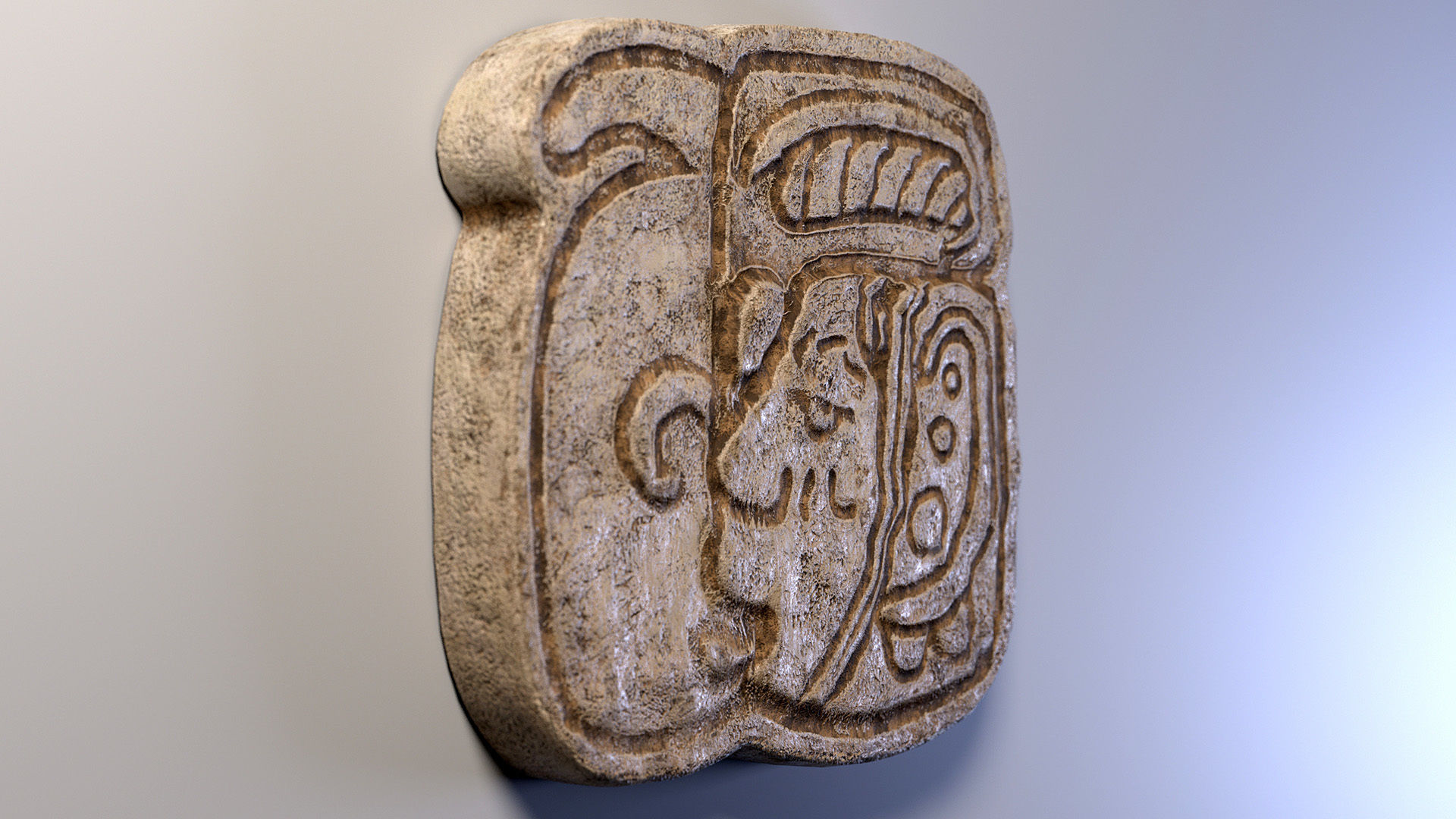 Mayan Symbol PBR Lowpoly Low-poly 3D model_1