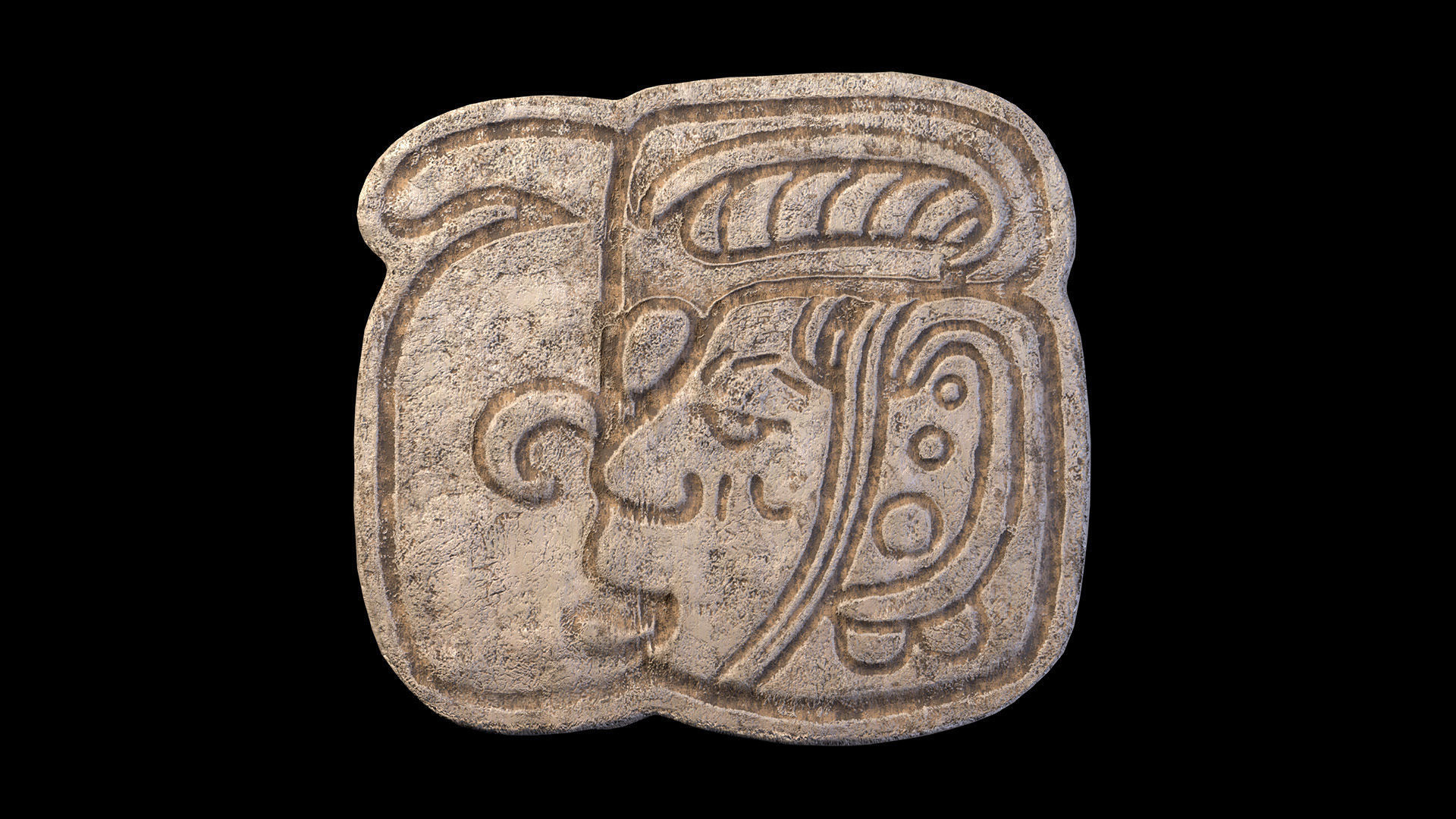 Mayan Symbol PBR Lowpoly Low-poly 3D model_5