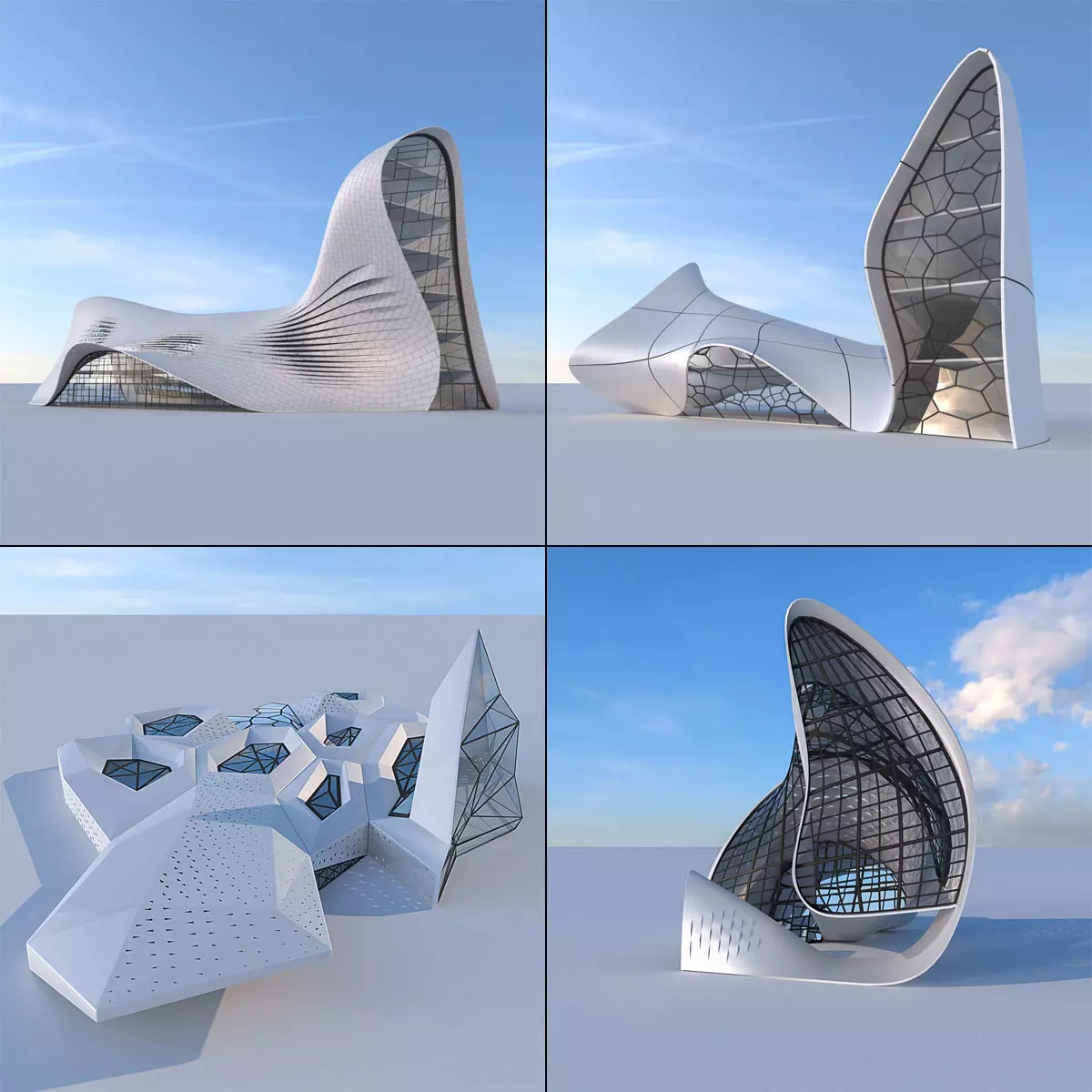Futuristic building collection 4x 2 _0
