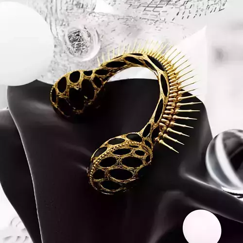 Gold abstract headphones