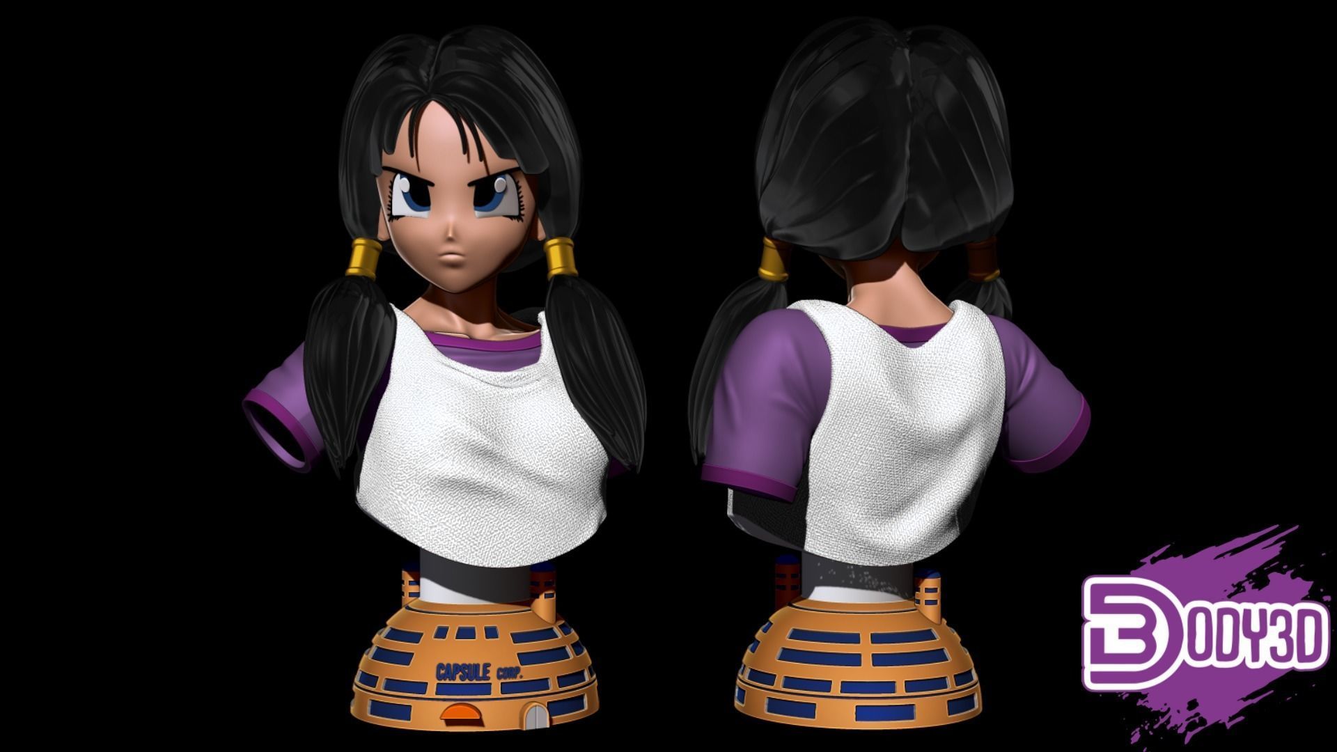 Videl Bust 1-6 Scale - Dragon Ball 3D print model_1