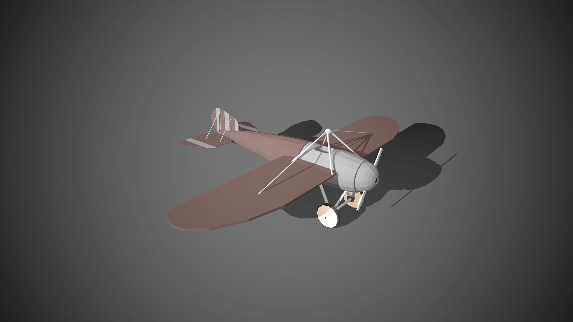 Airplane cartoon - 07 Low-poly 3D model_8