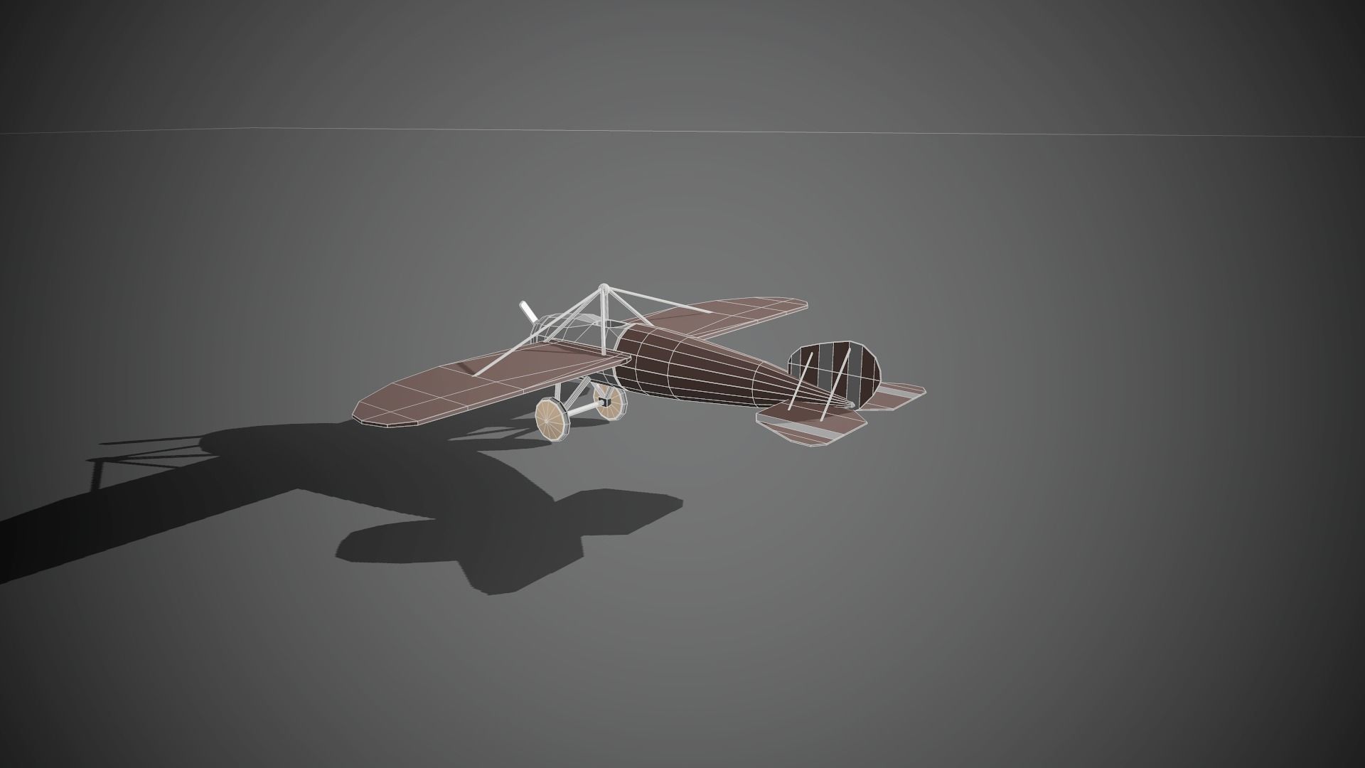 Airplane cartoon - 07 Low-poly 3D model_13