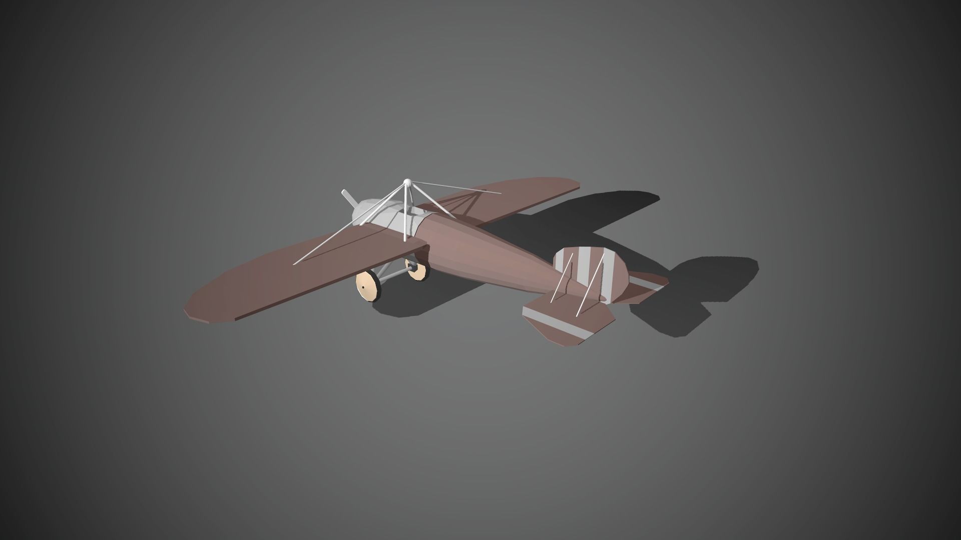 Airplane cartoon - 07 Low-poly 3D model_4