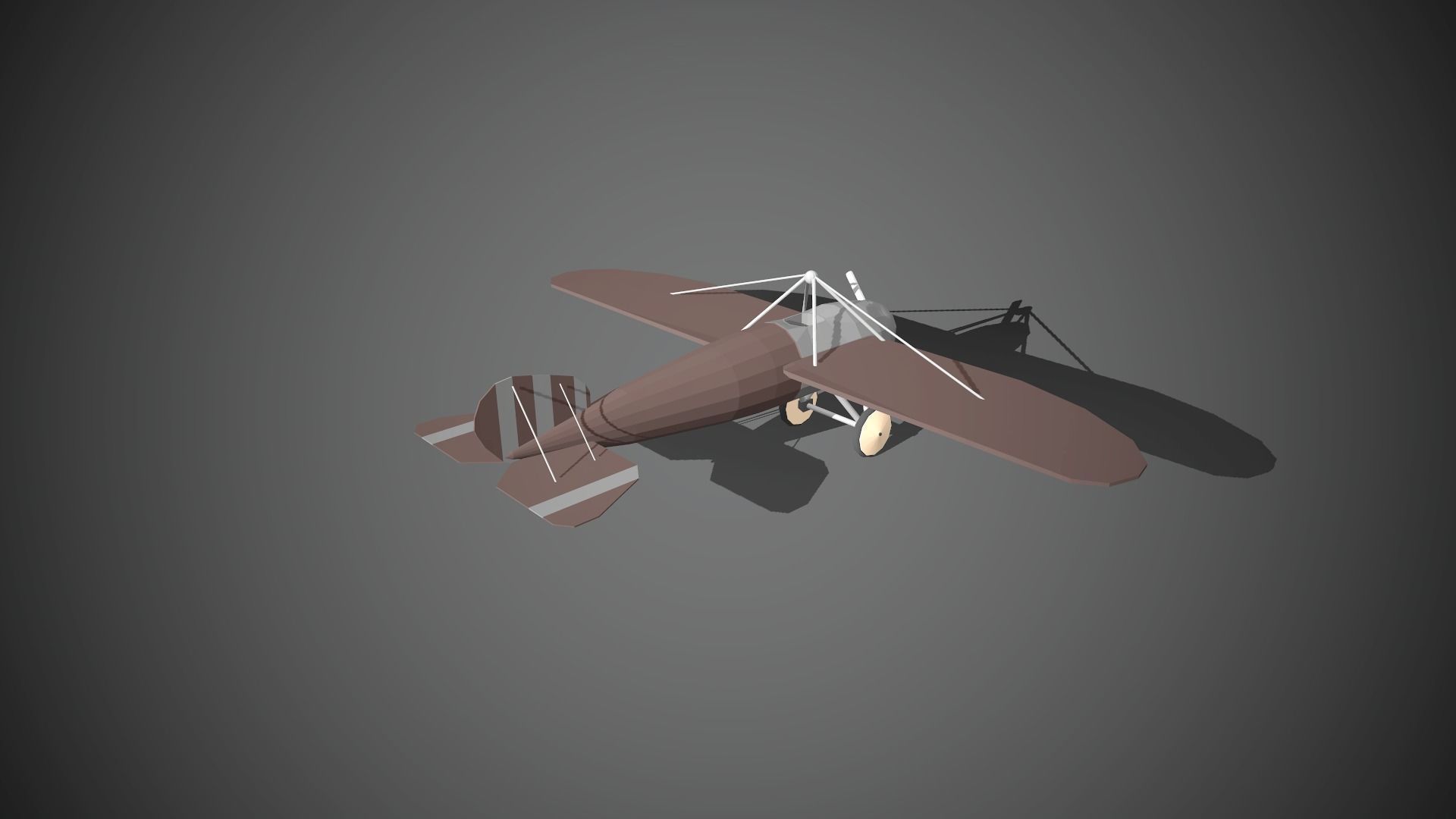 Airplane cartoon - 07 Low-poly 3D model_6
