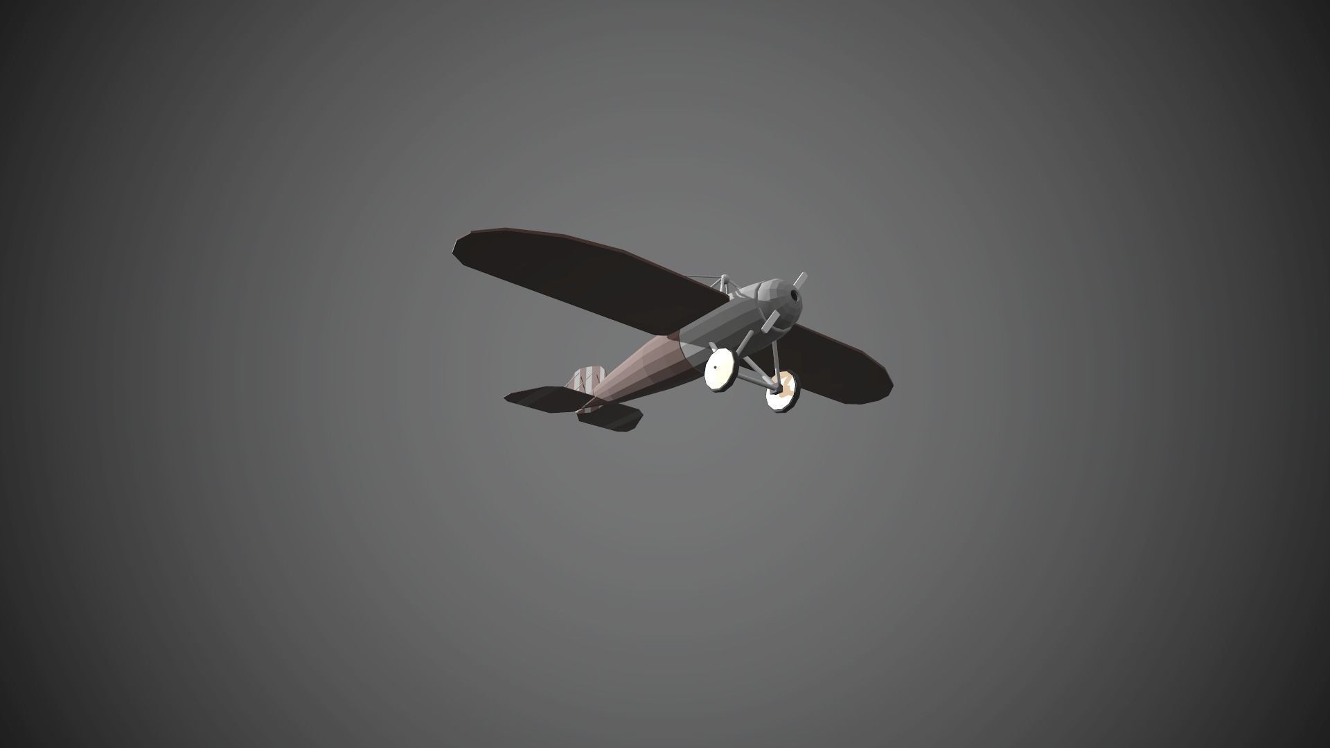Airplane cartoon - 07 Low-poly 3D model_10