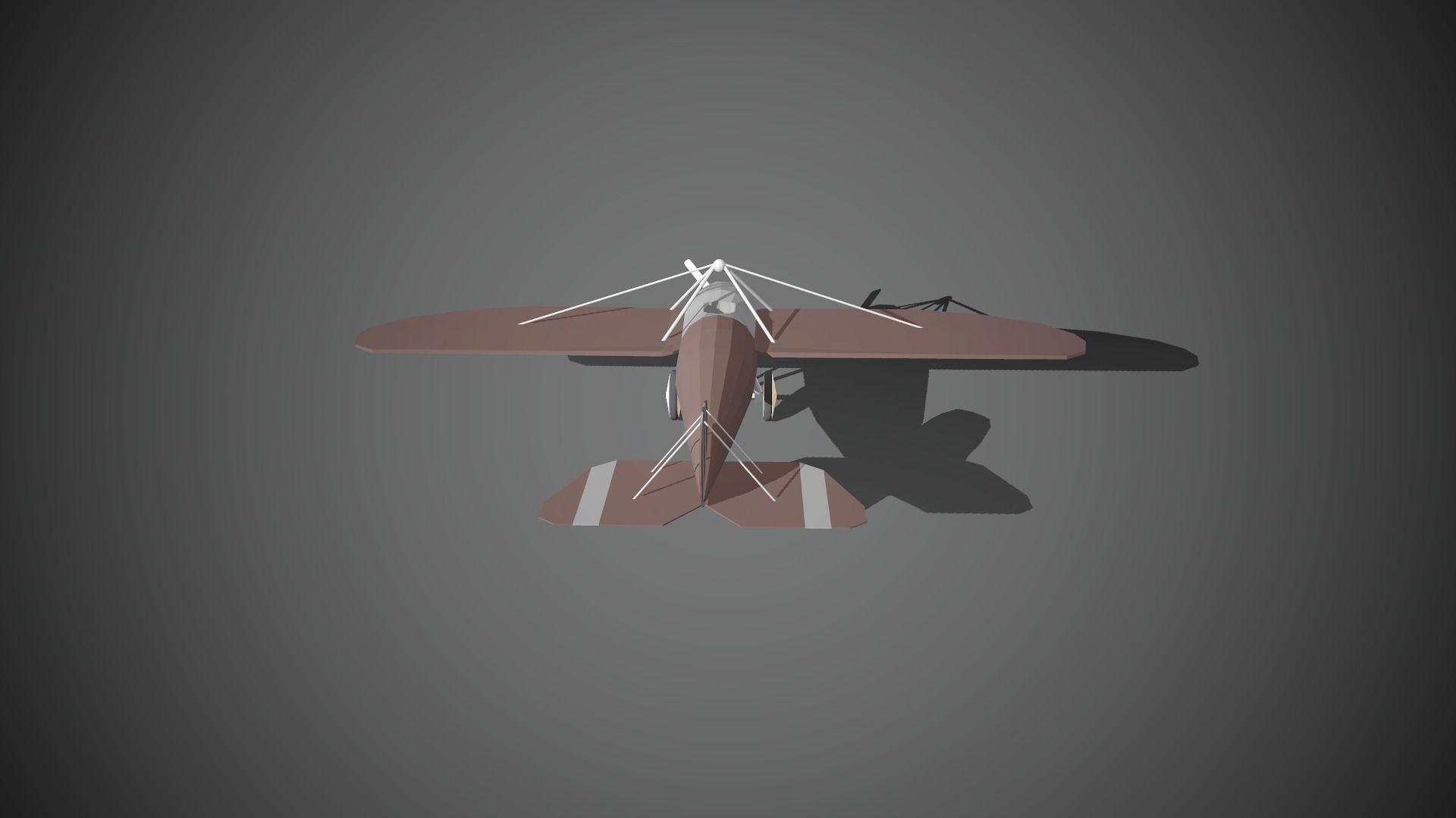 Airplane cartoon - 07 Low-poly 3D model_5