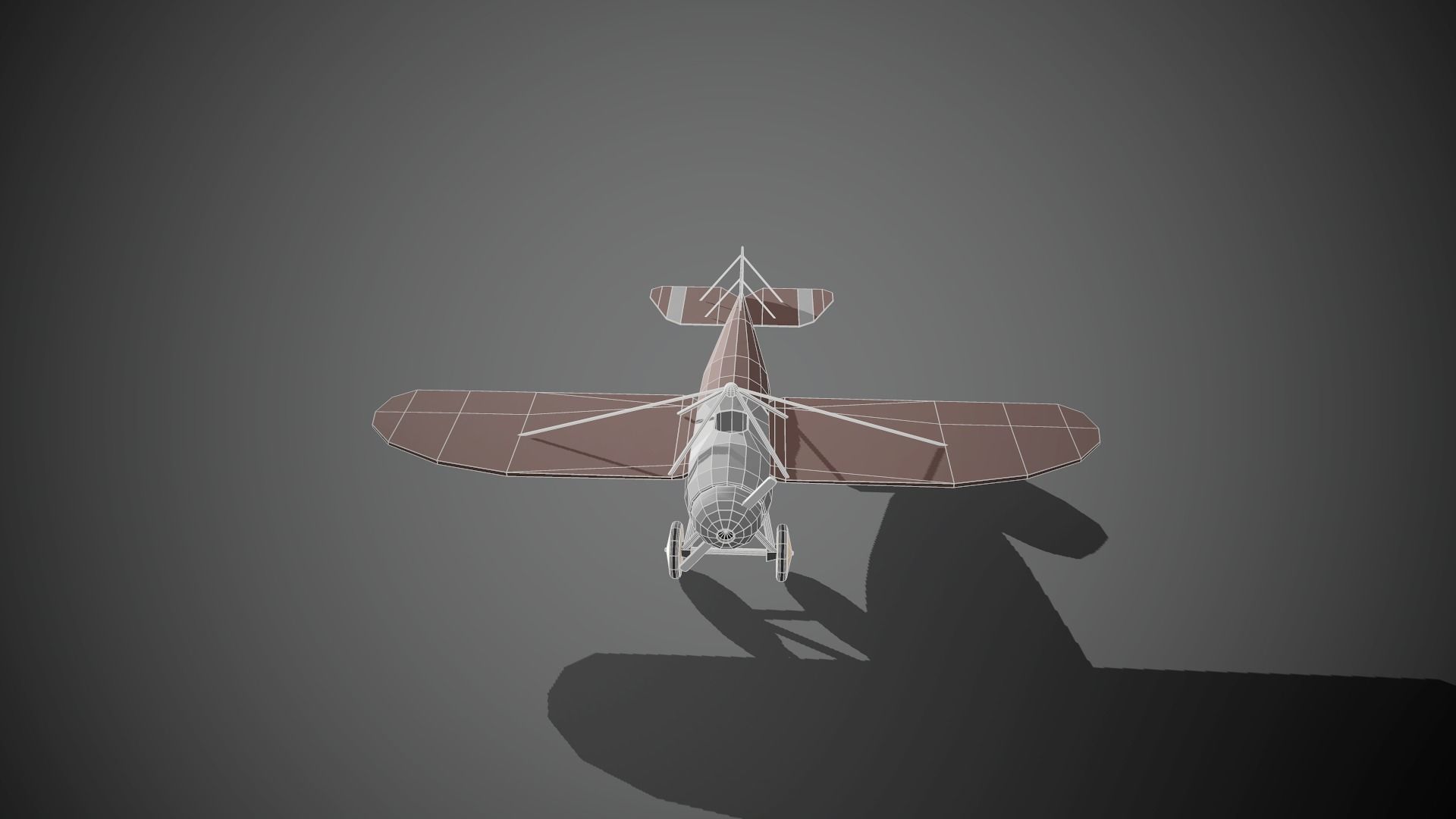 Airplane cartoon - 07 Low-poly 3D model_12