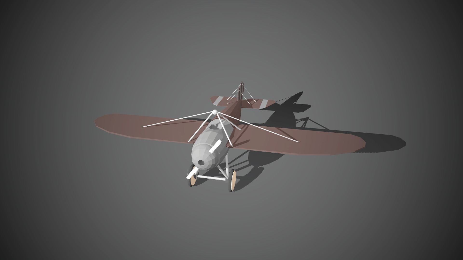 Airplane cartoon - 07 Low-poly 3D model_2