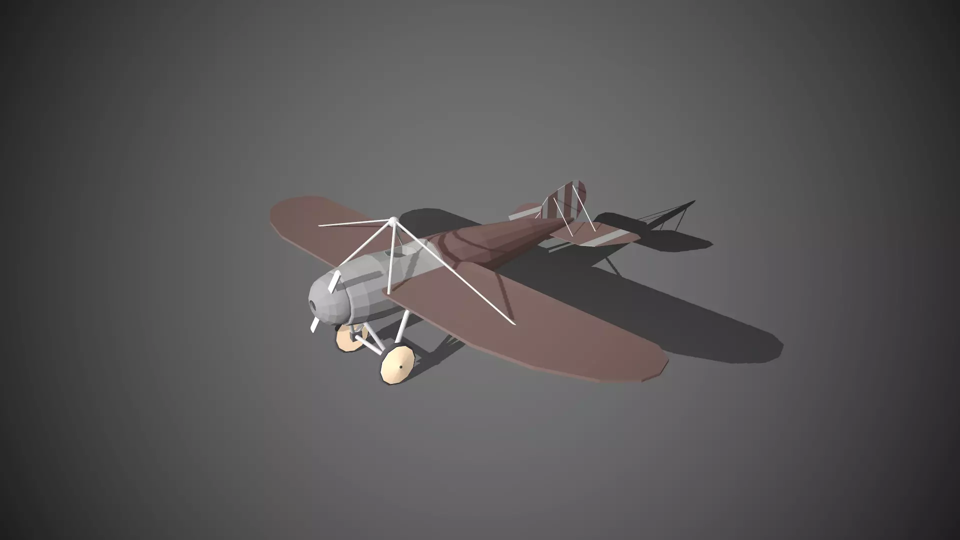 Airplane cartoon - 07 Low-poly 3D model_0