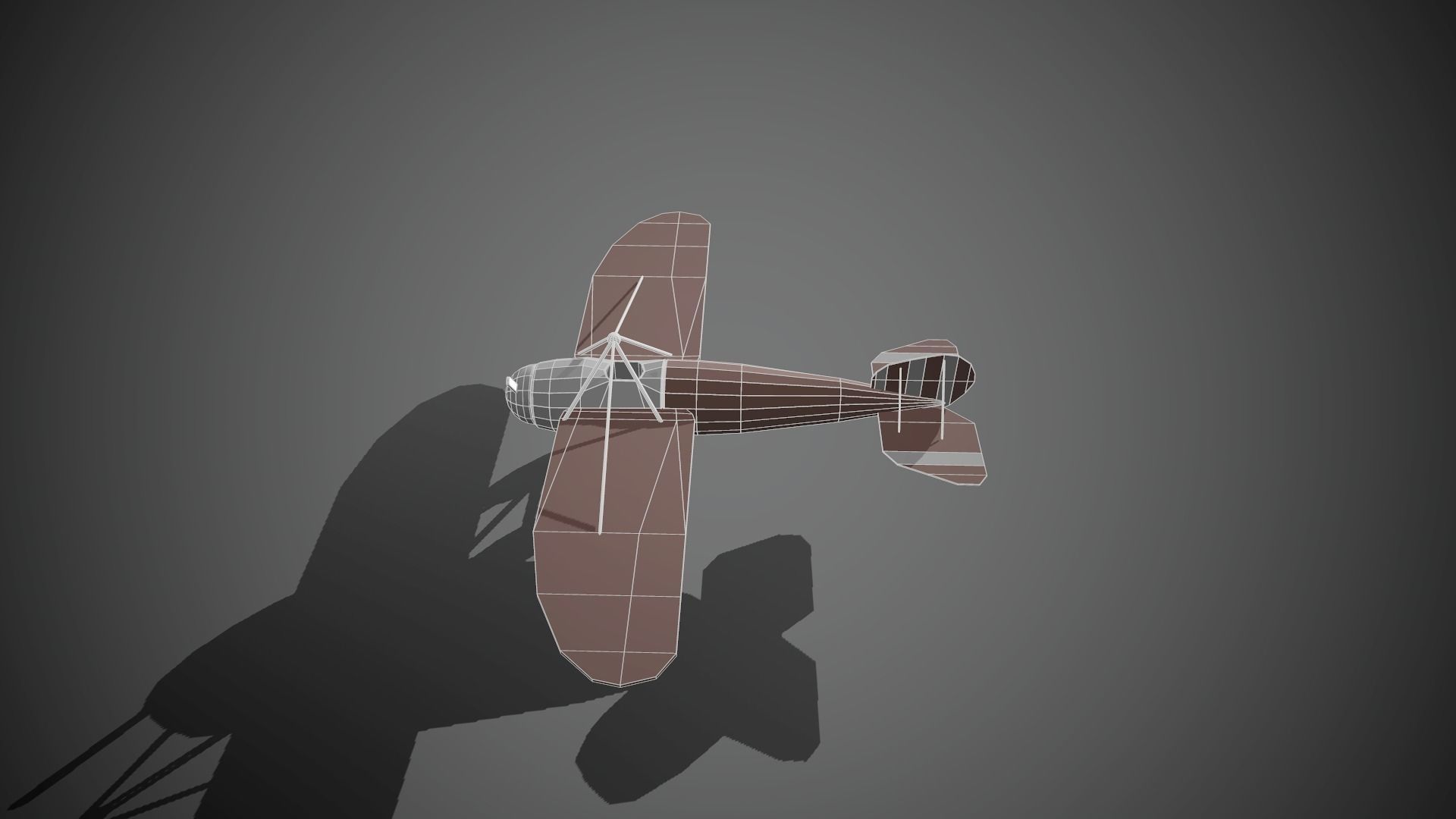 Airplane cartoon - 07 Low-poly 3D model_1