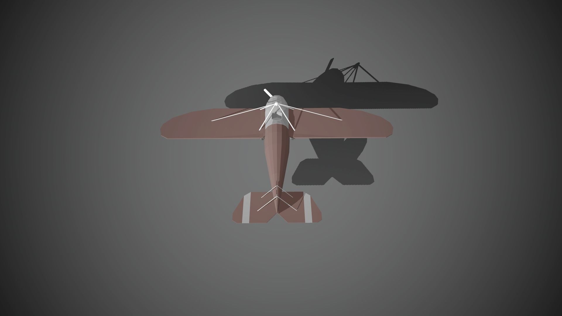 Airplane cartoon - 07 Low-poly 3D model_9