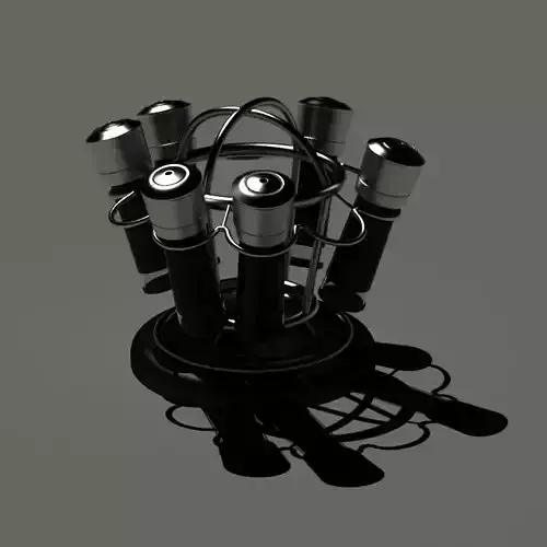 Furnishings set of magnifying glasses on table