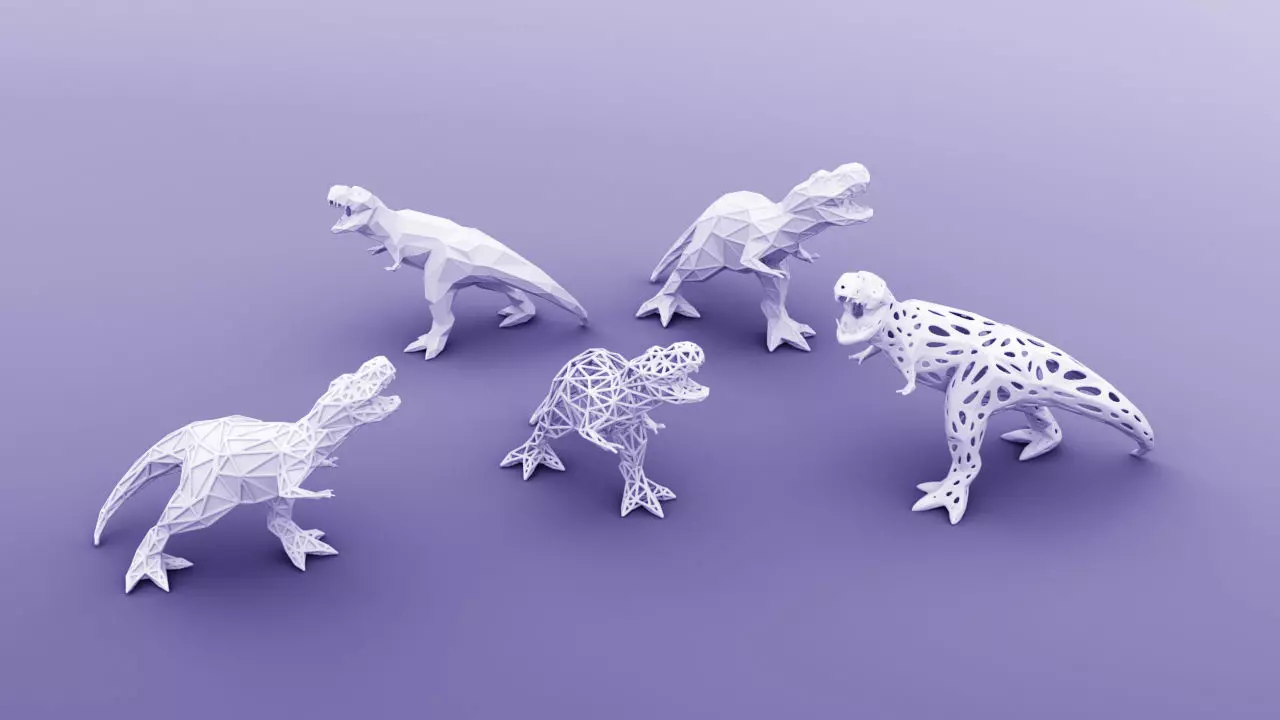 3D PRINTED MODEL T-REX-5-PATTERN-POSE 3D print model_0