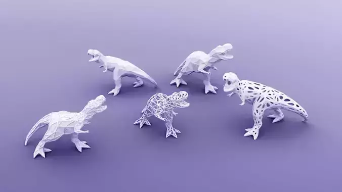 3D PRINTED MODEL T-REX-5-PATTERN-POSE