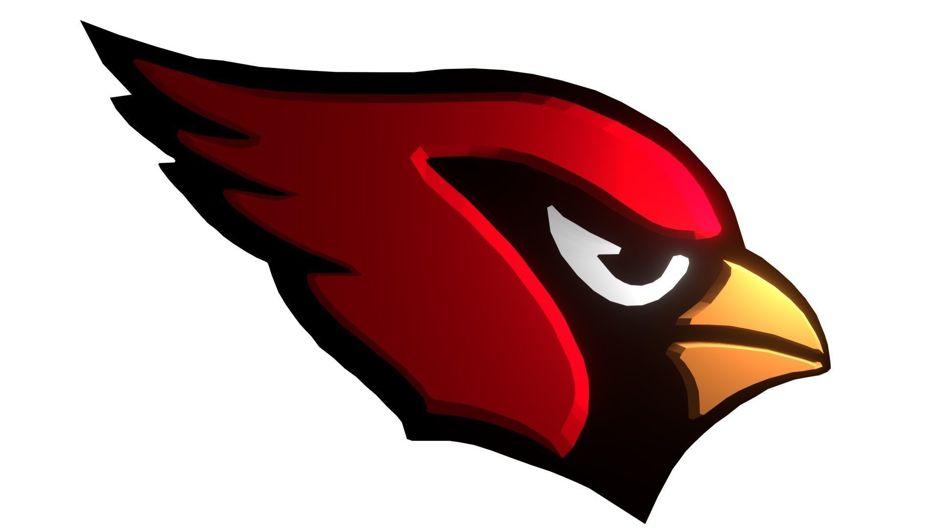 Cardinals NFL football logo 3D model_1