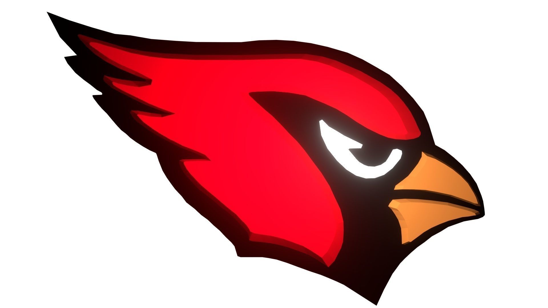 Cardinals NFL football logo 3D model_2