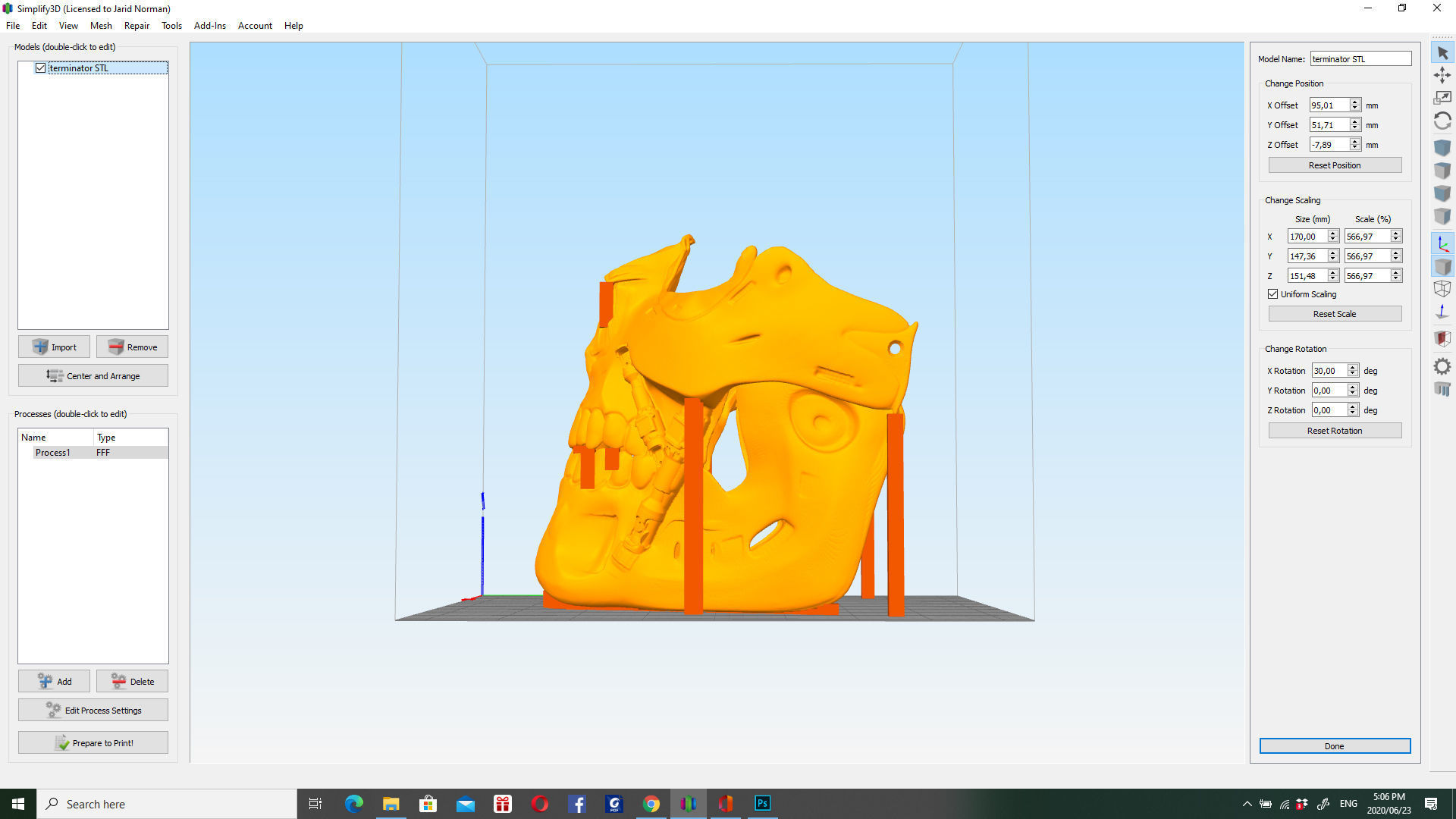terminator t800 inspired facemask 3D print model_2