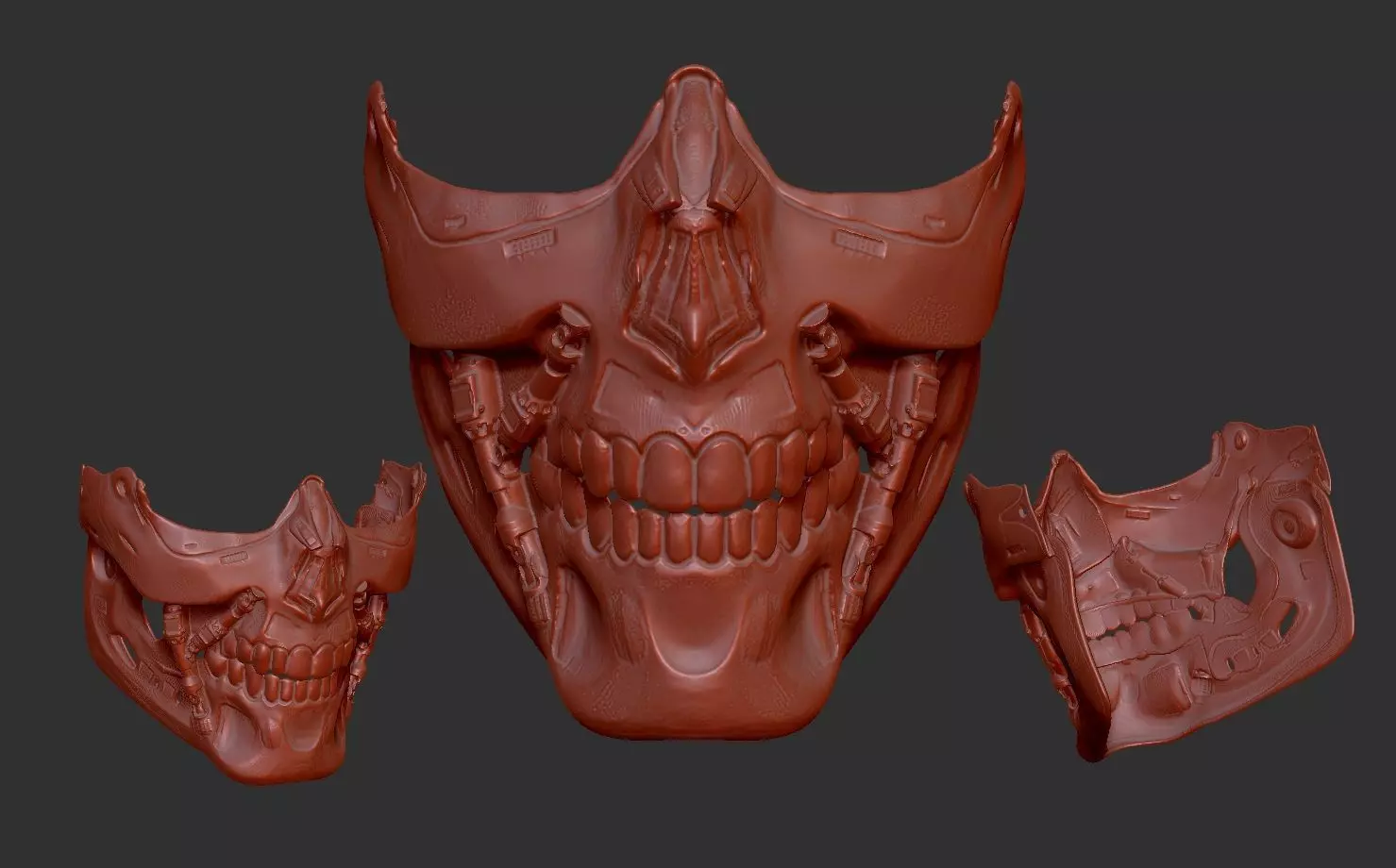 terminator t800 inspired facemask 3D print model_0