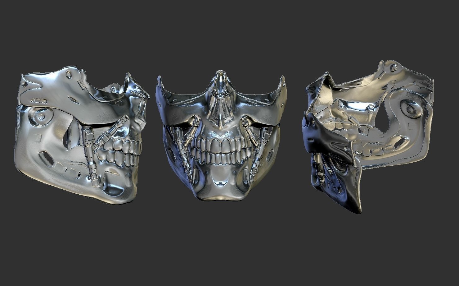 terminator t800 inspired facemask 3D print model_1