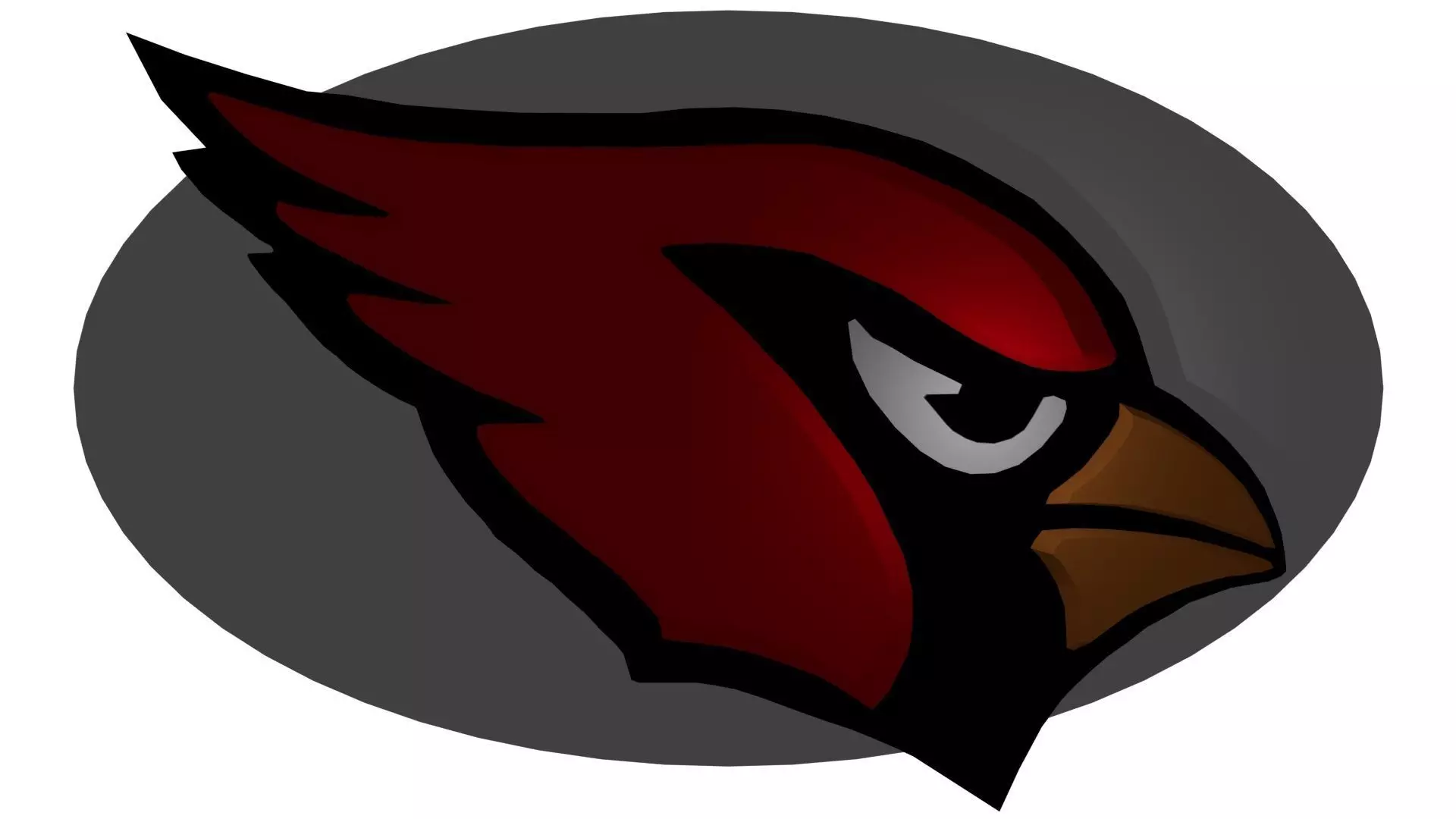 Cardinals NFL football logo 3D model_0