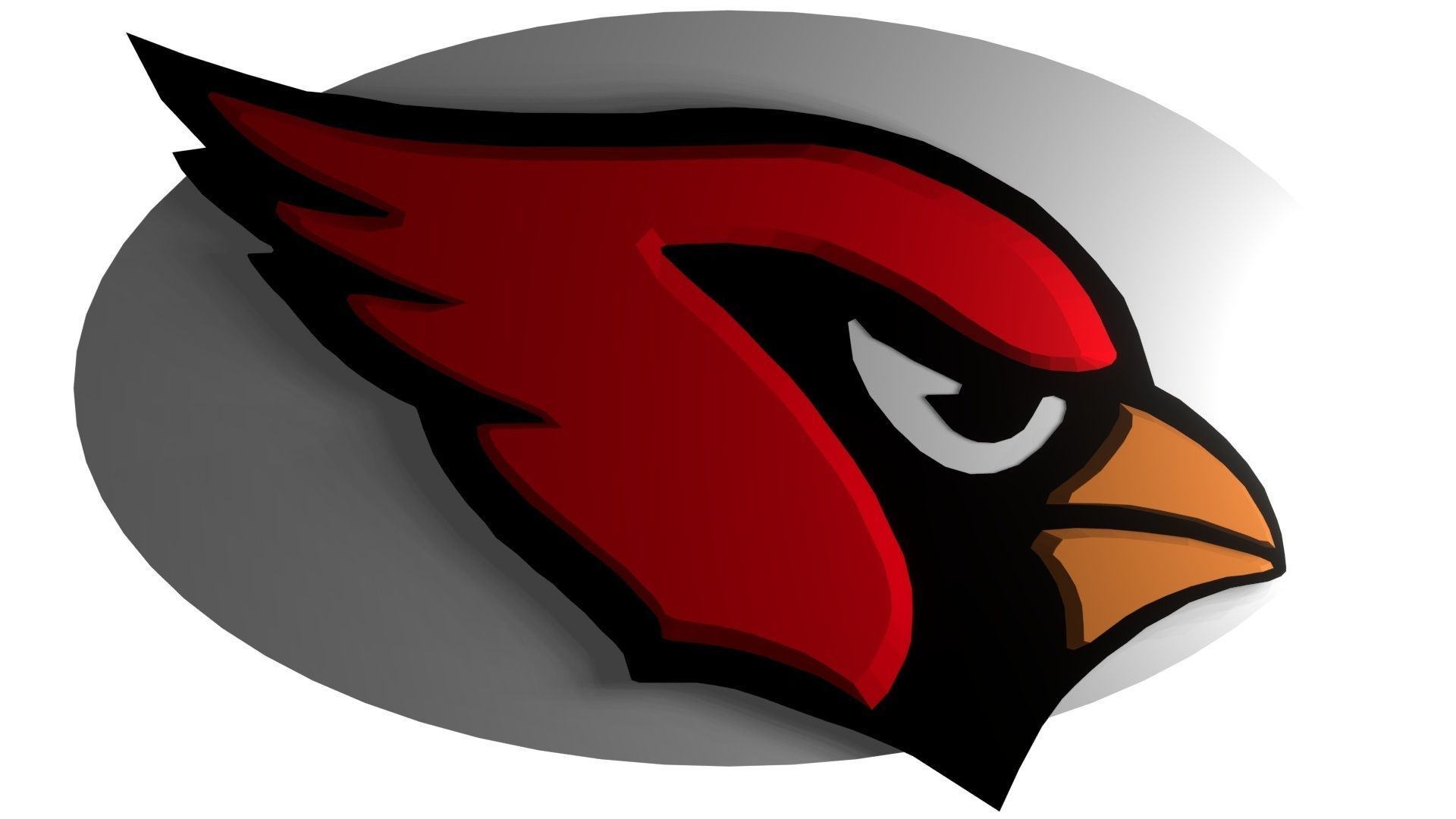 Cardinals NFL football logo 3D model_3