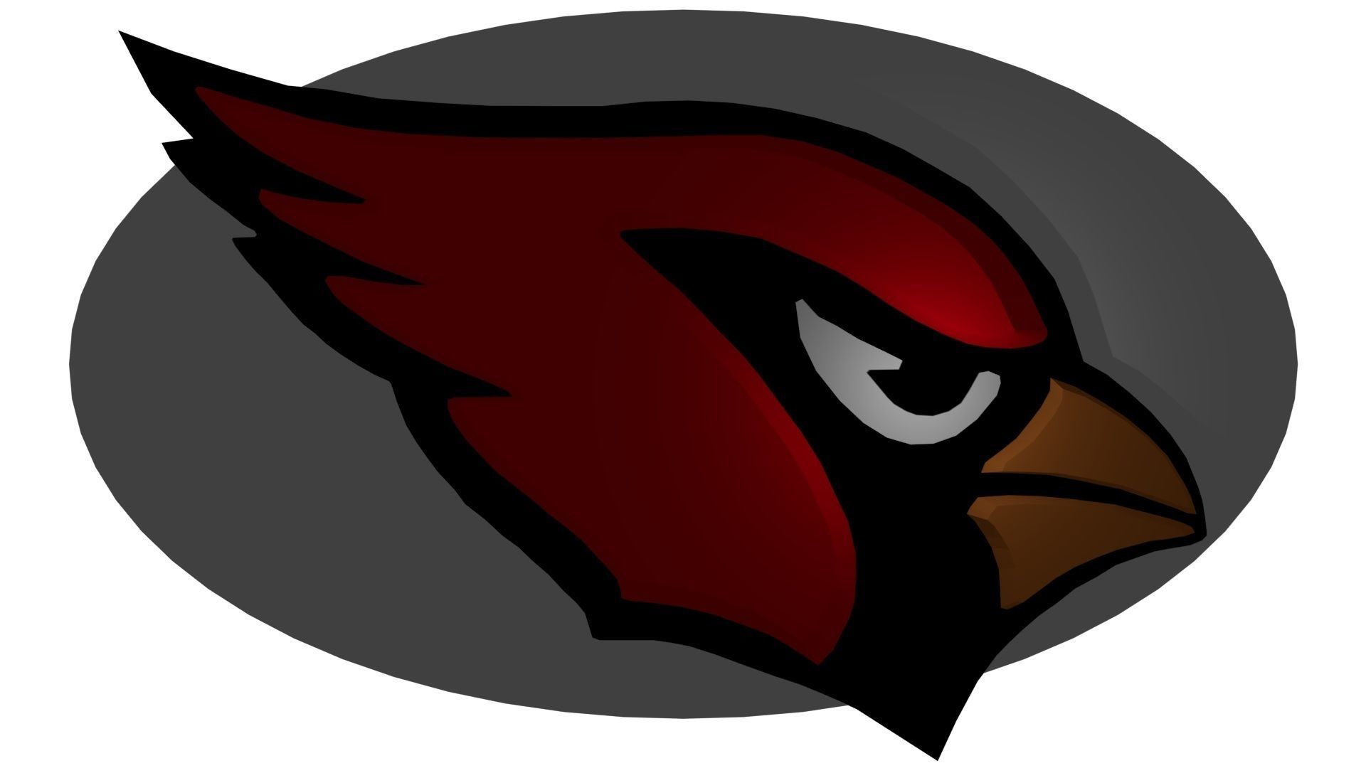 Cardinals NFL football logo 3D model_1