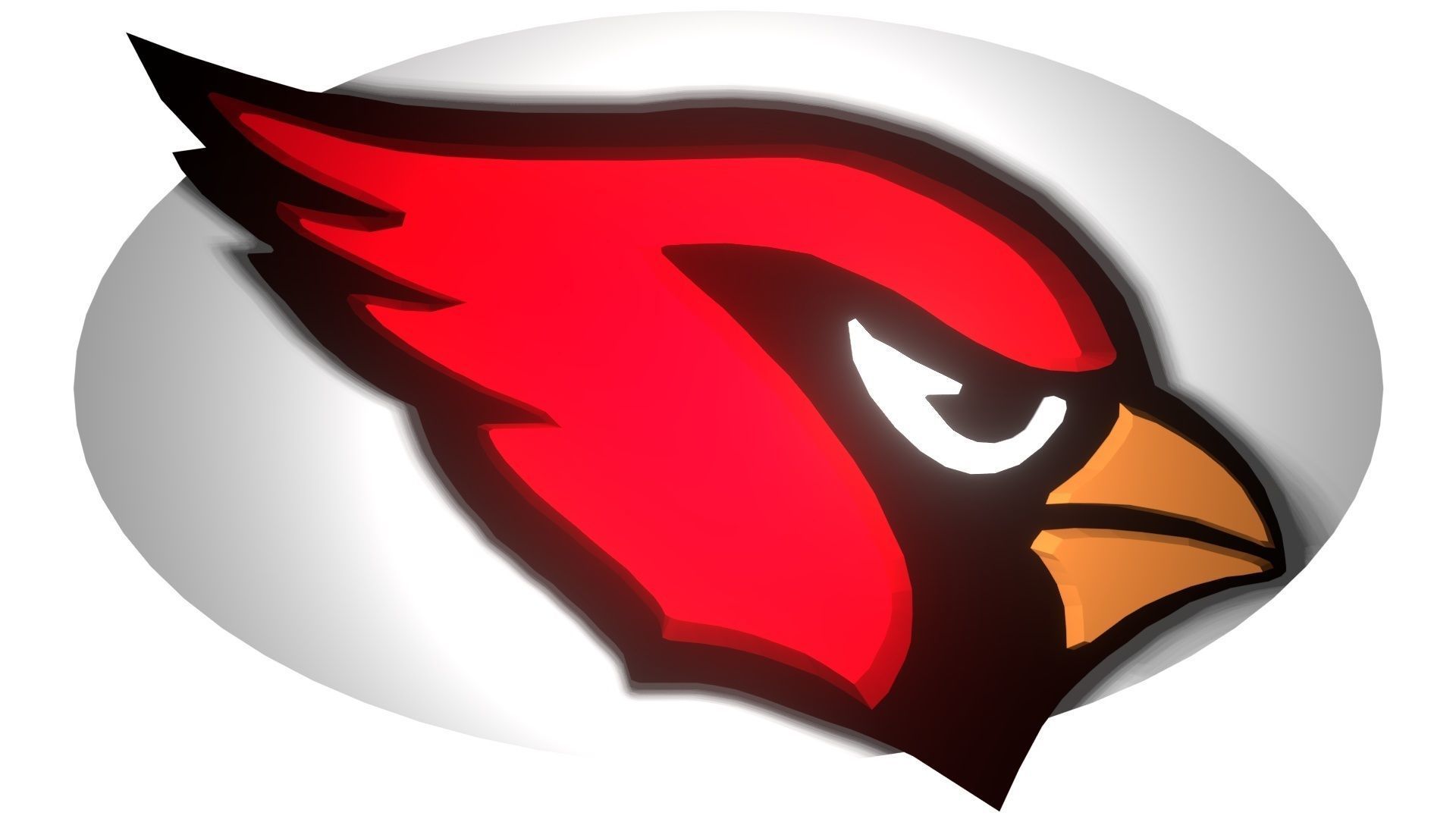 Cardinals NFL football logo 3D model_2